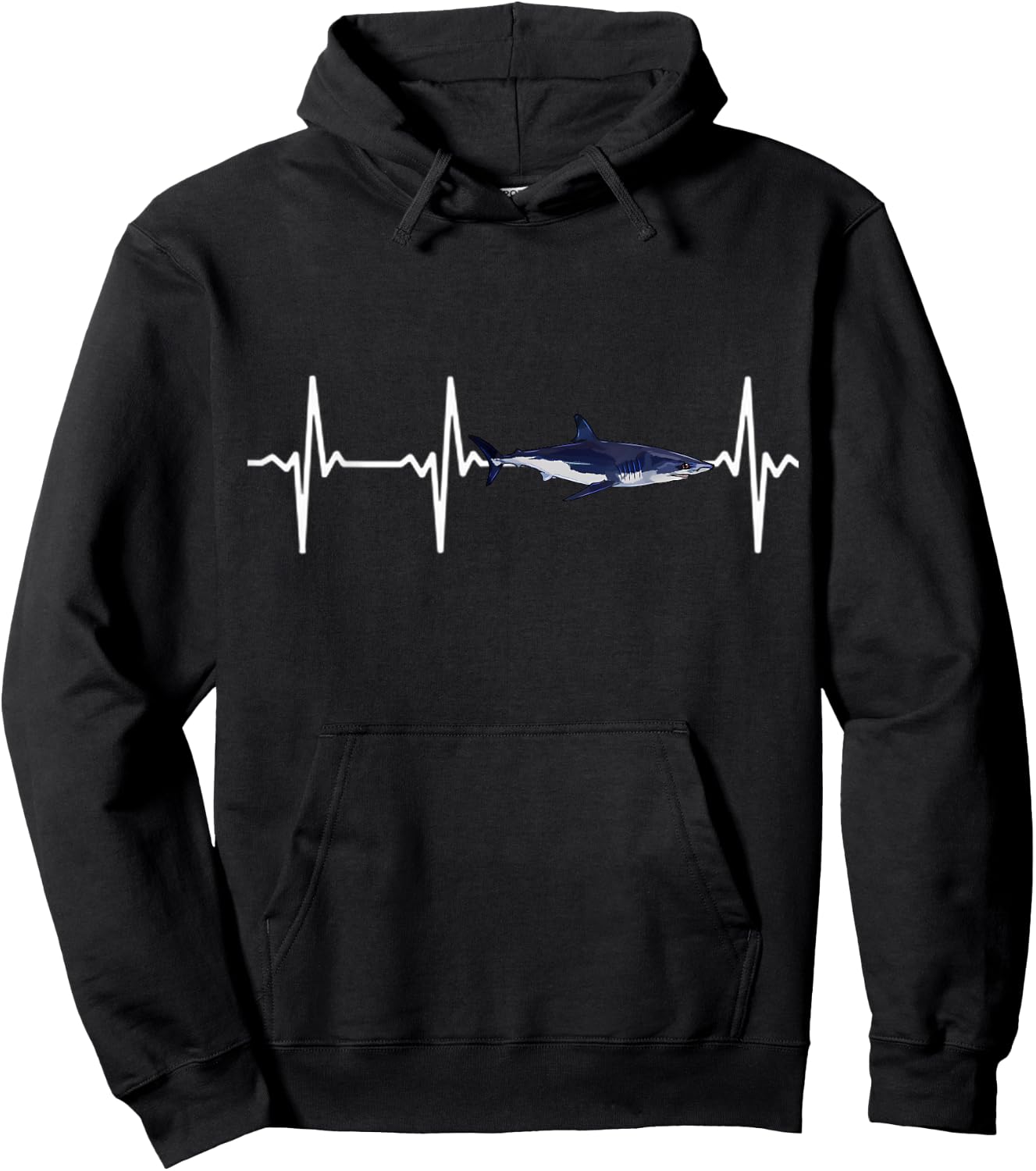Shortfin Mako Shark Heartbeat Shark Lovers Hoodie - Hoodie | Black