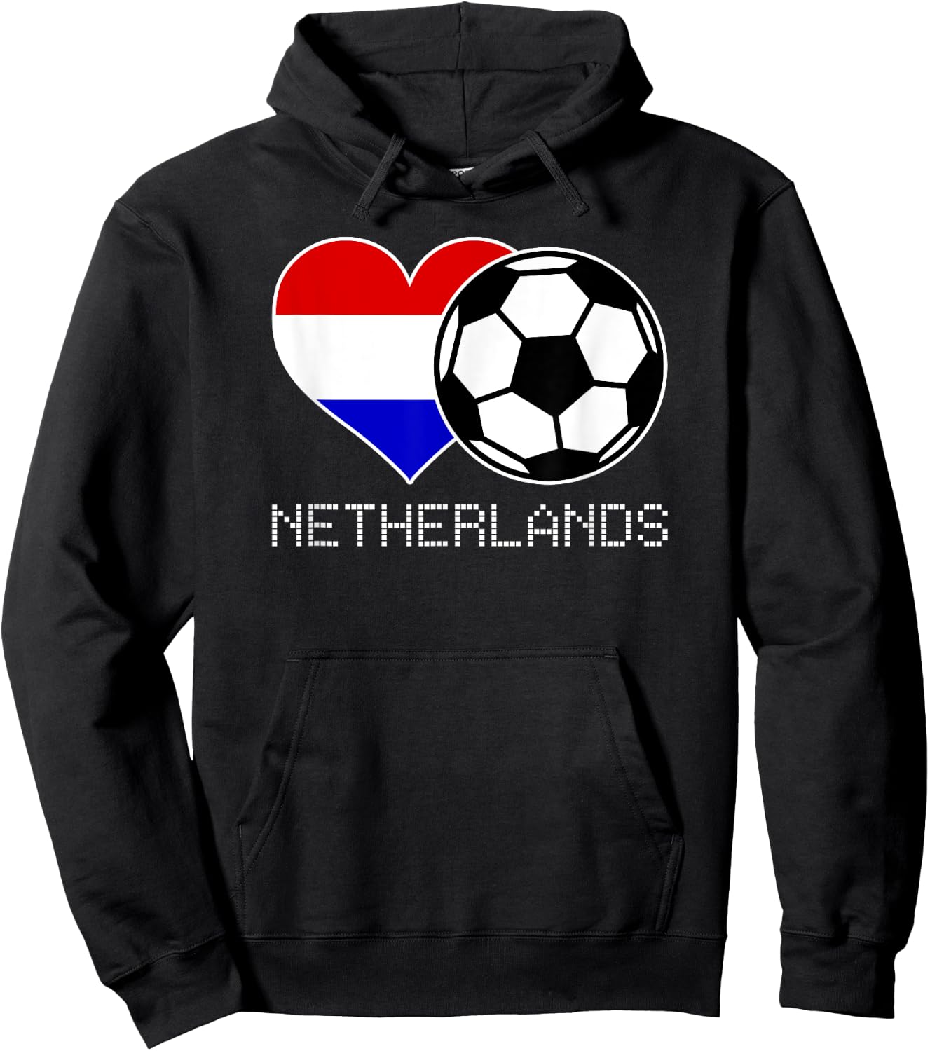 Netherlands Soccer Dutch Flag Love Nederland Pride Heart Hoodie - Hoodie | Black