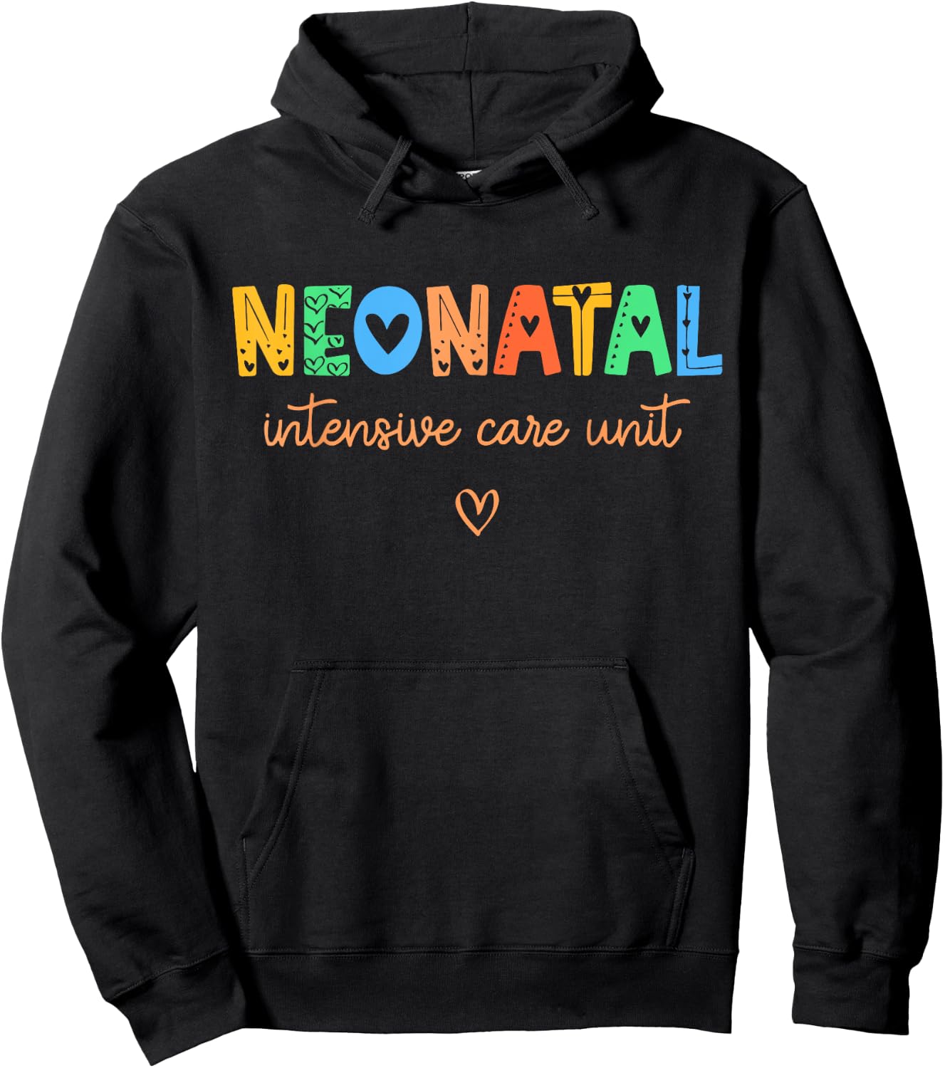 Colorful NICU Nurse Neonatal Intensive Care Unit Women Gift Hoodie - Hoodie | Black