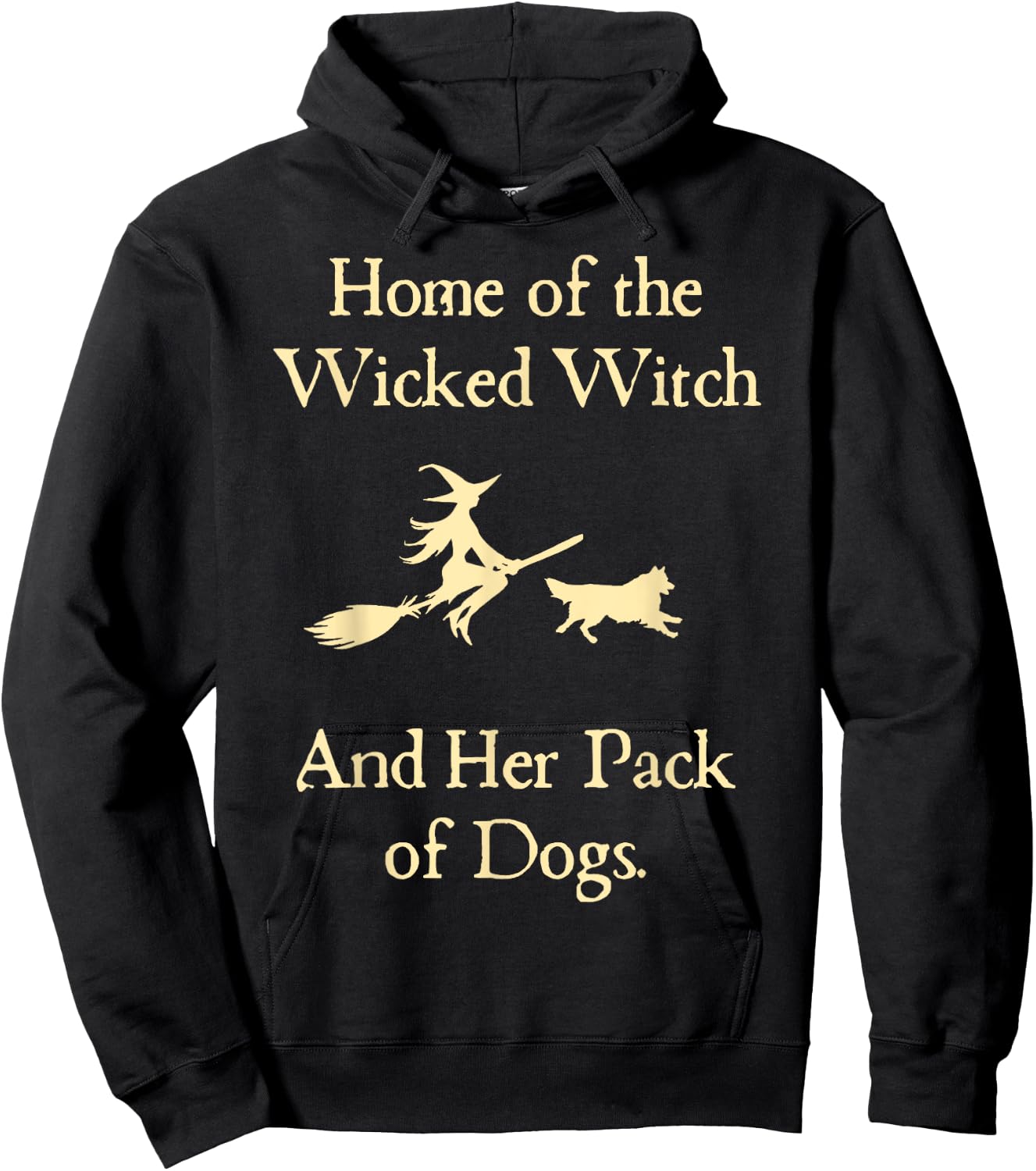 Home Of The Wicked Witch And Her Pack Of Dog Funny Halloween Hoodie - Hoodie | Black