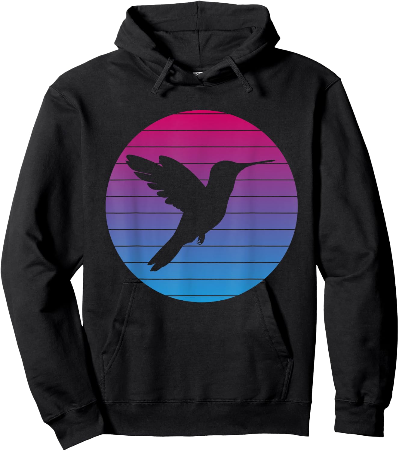Hummingbird Bird Vintage Bird Design Vintage Sunset Hoodie - Hoodie | Black