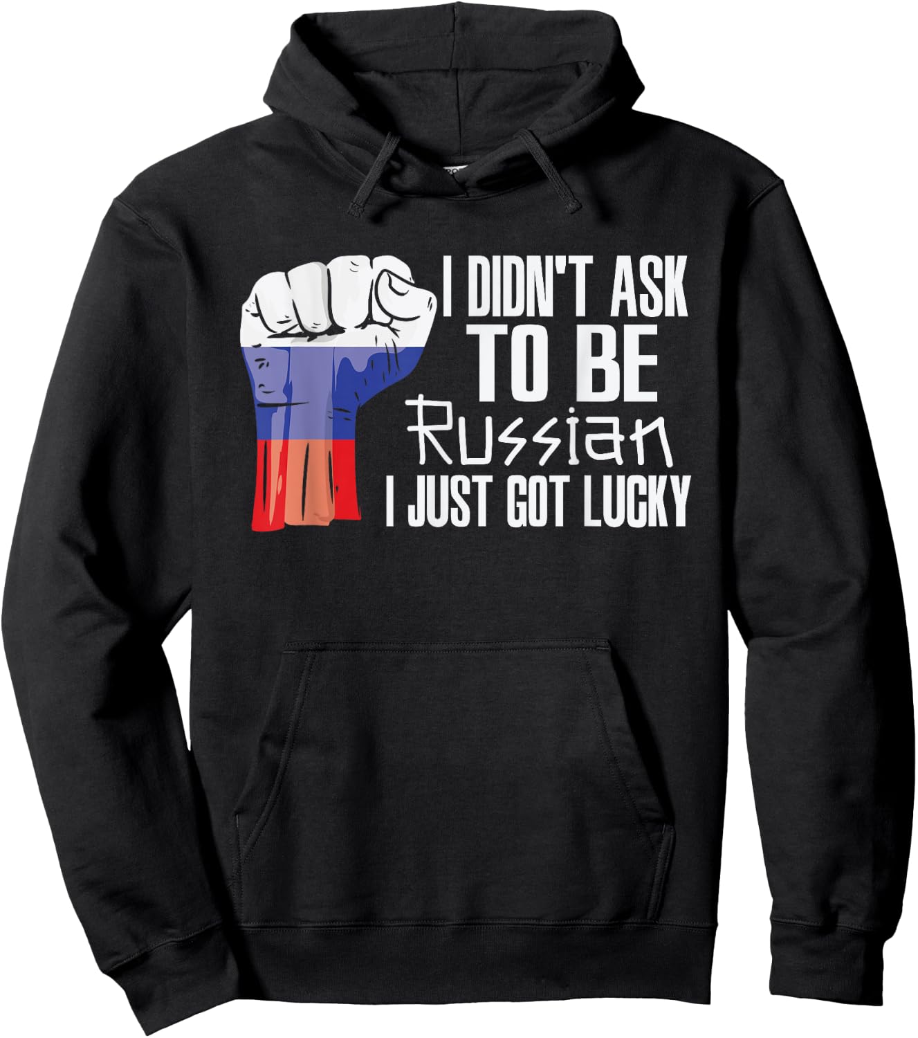 Russian Russia Flag Grown Russian Roots Russian Patriot Hoodie - Hoodie | Black