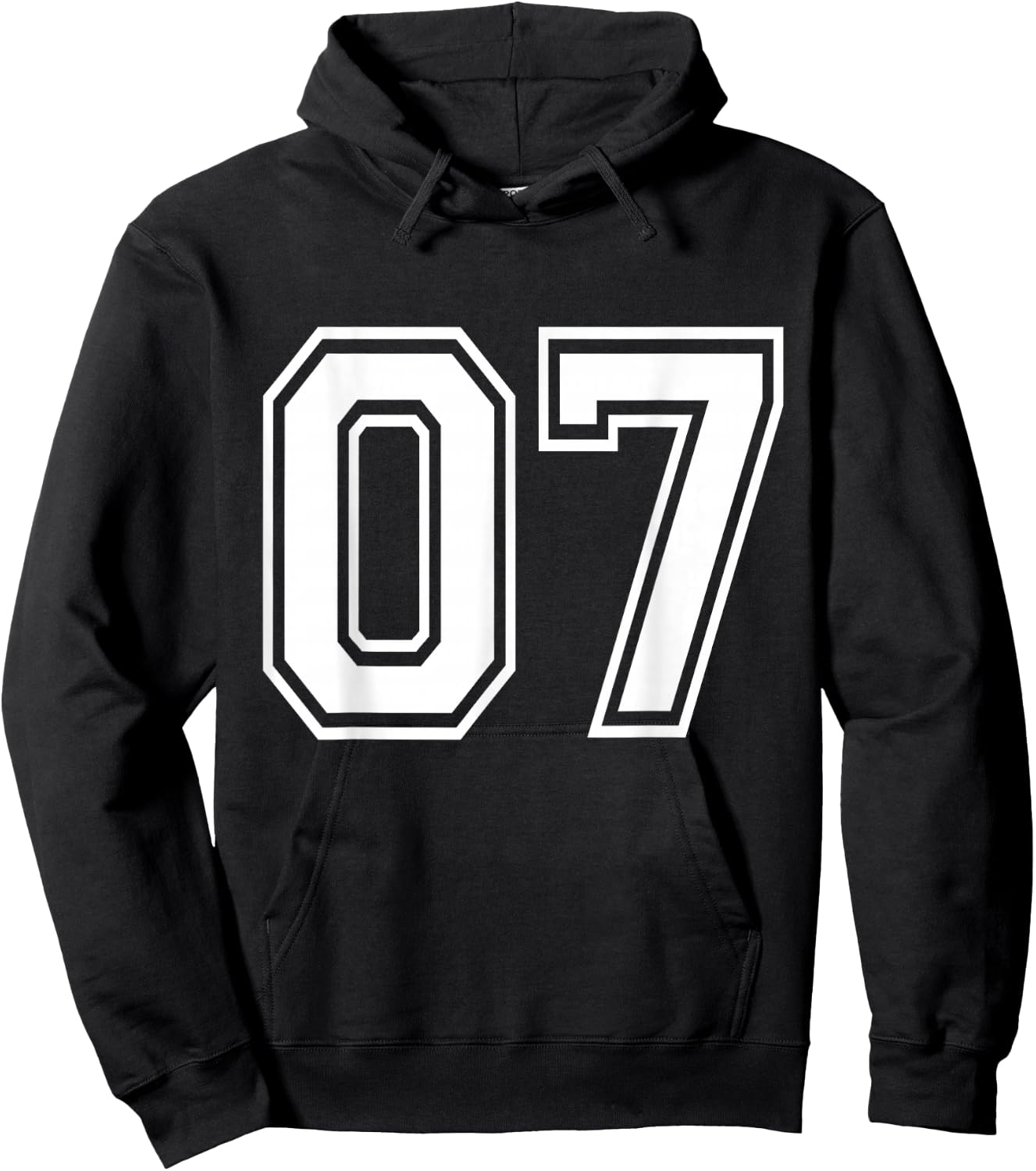 Number 07 Varsity Sports Team Jersey 7th Birthday 7 Years Hoodie - Hoodie | Black