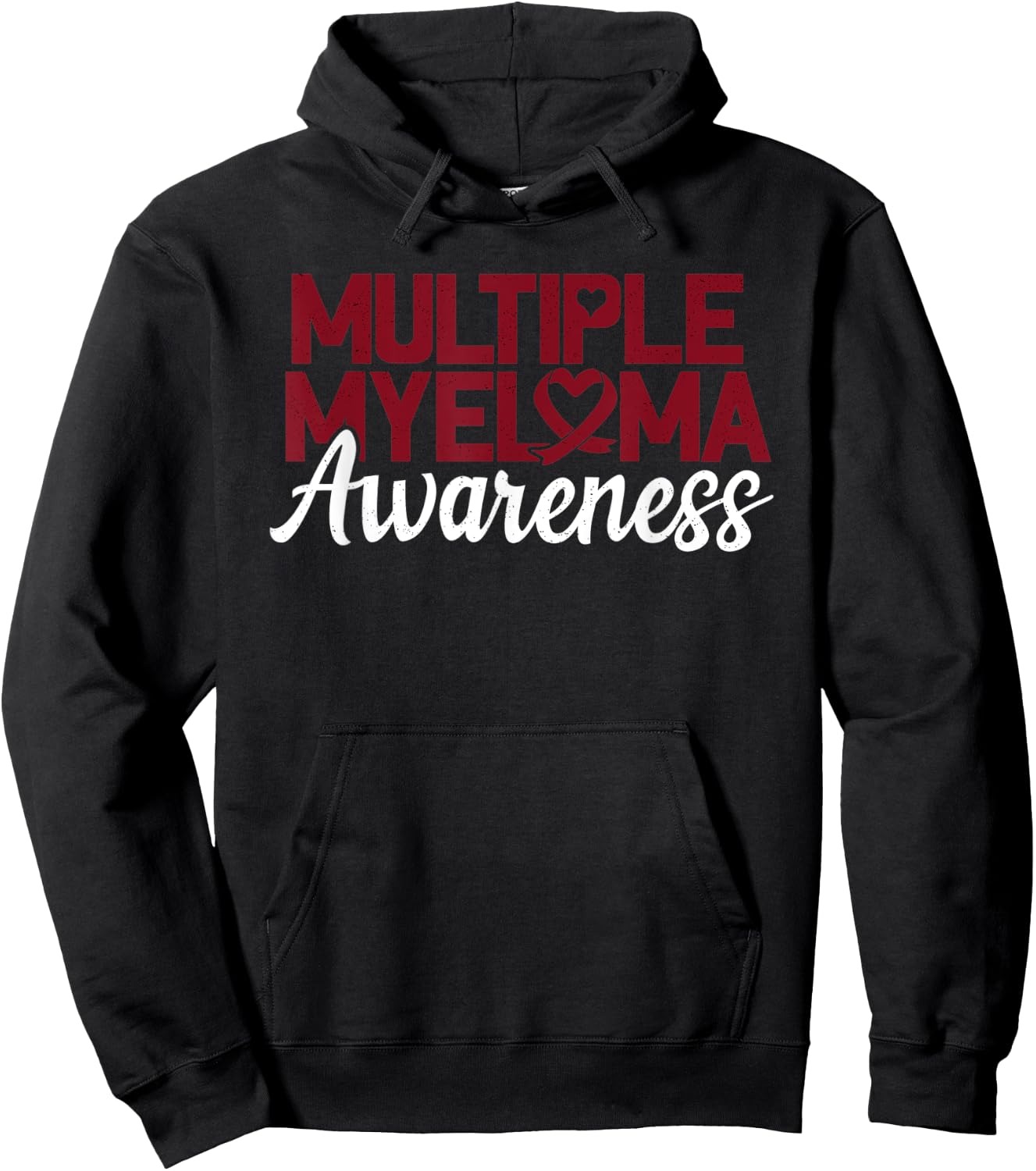 Multiple Myeloma Awareness Blood Cancer Burgundy Ribbon Hoodie - Hoodie | Black
