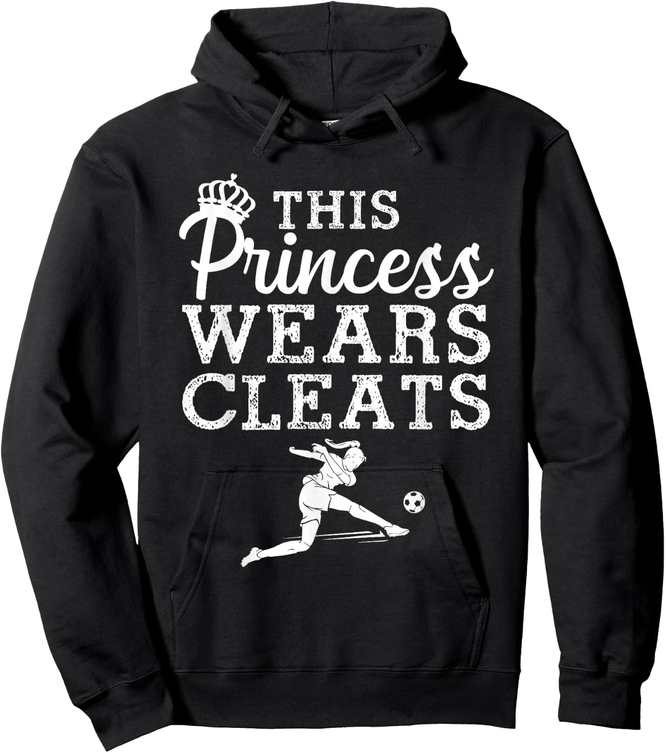 Cool Soccer Girls Princess Wears Cleats Football Hoodie - Hoodie | Black