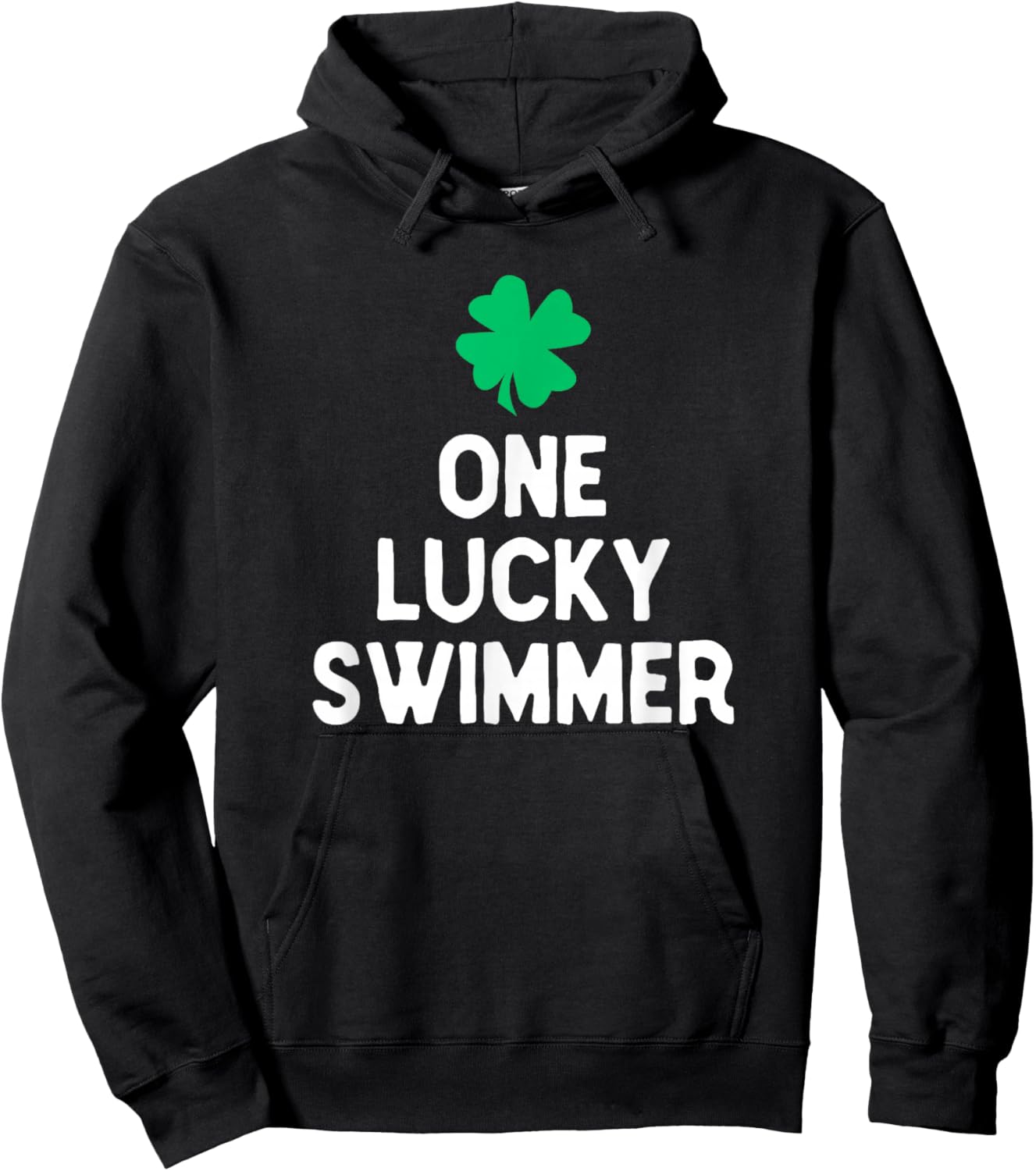 One Lucky Swimmer Irish St Patrick's Day Swimming Hoodie - Hoodie | Black