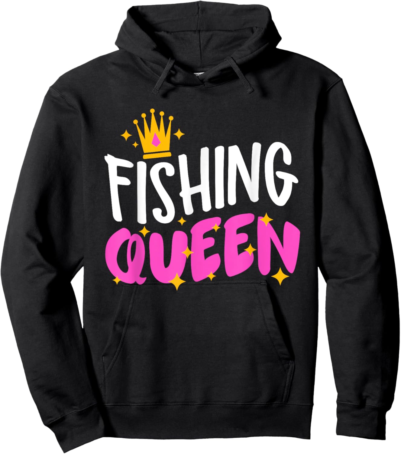 Fishing Queen Funny Fisherman Aquatic Enthusiast Women Hoodie - Hoodie | Black