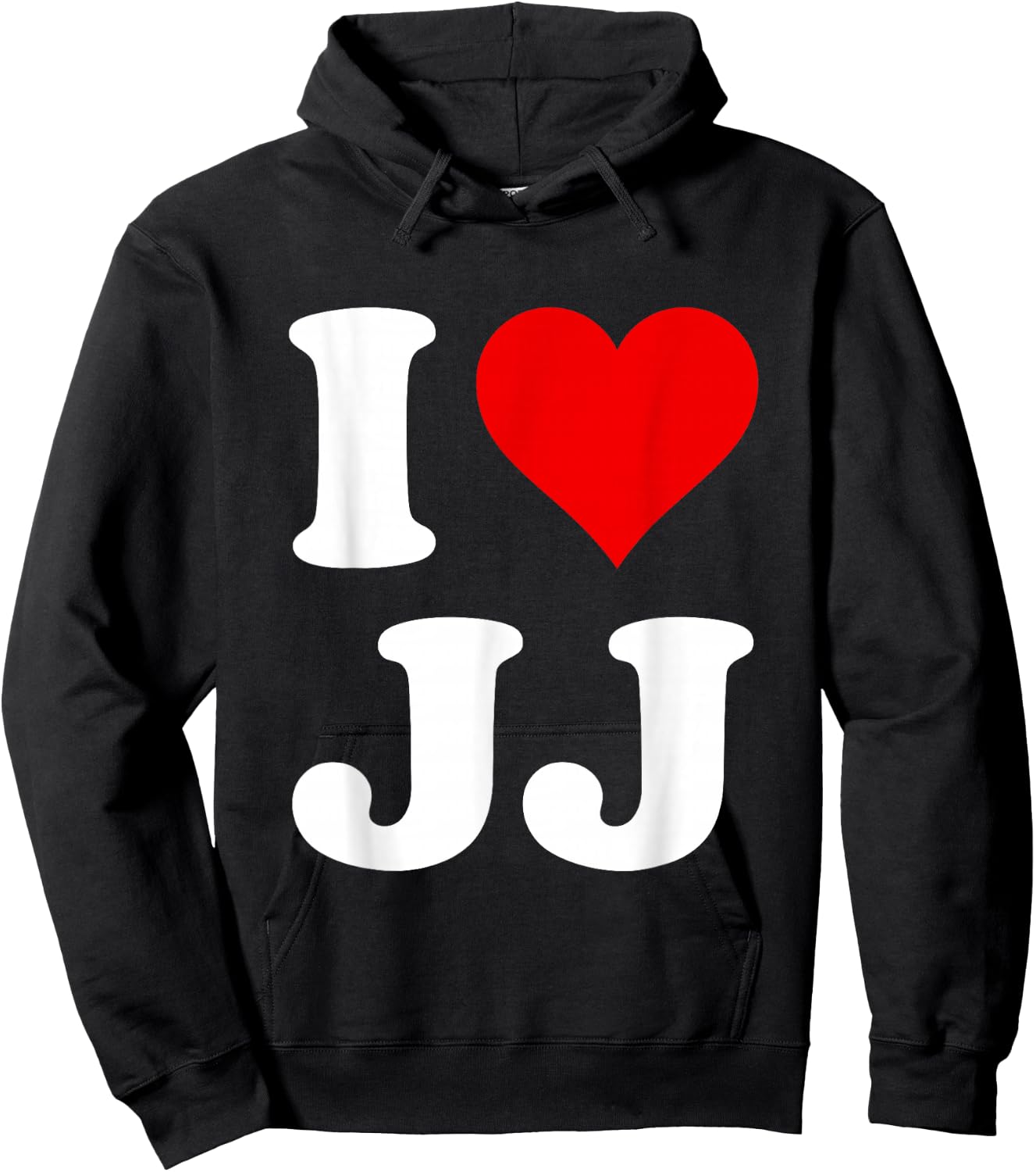 Red Heart I Love JJ Hoodie - Hoodie | Black