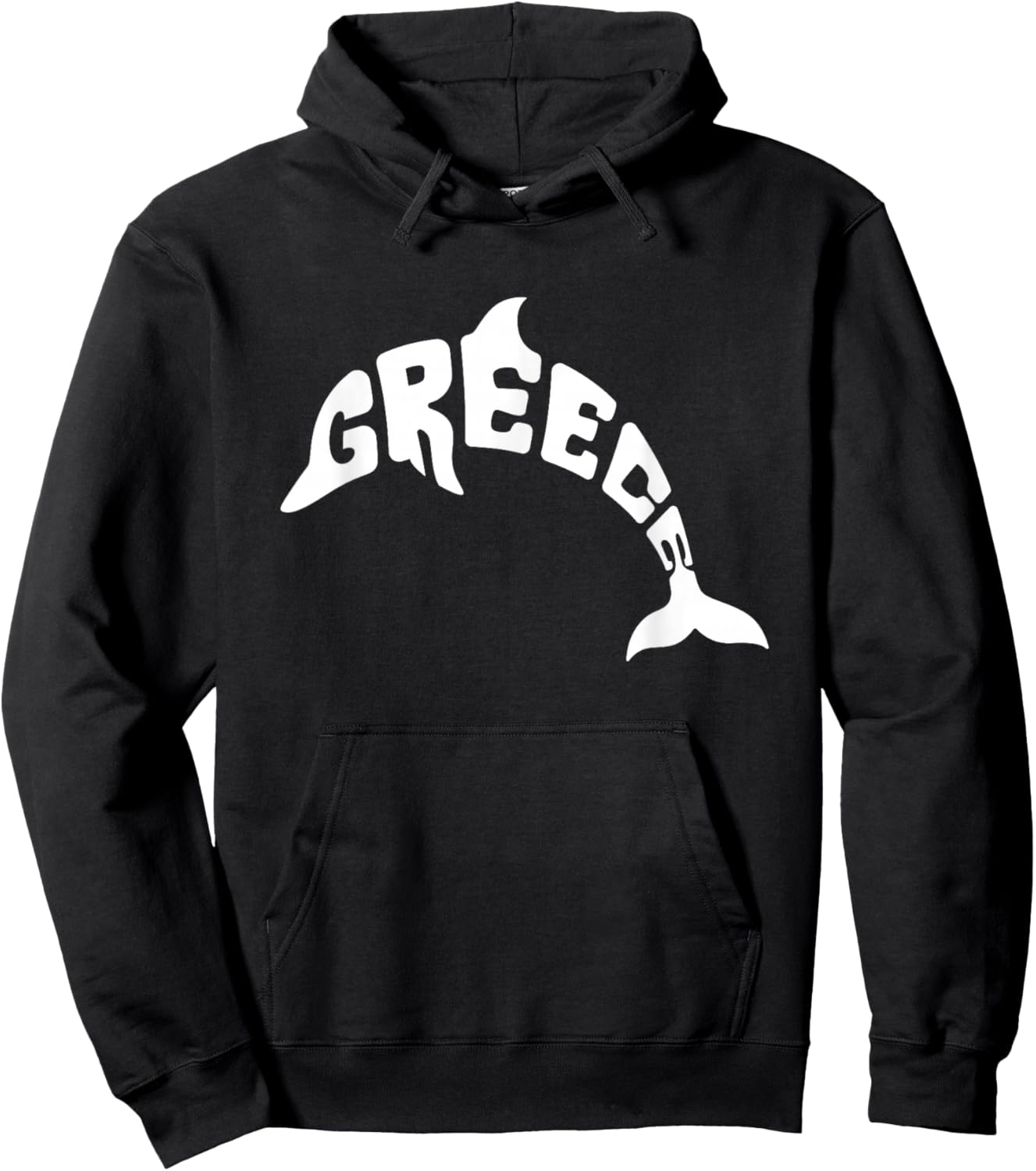 Greece Dolphin Word Art - Cute Animal Hoodie - Hoodie | Black