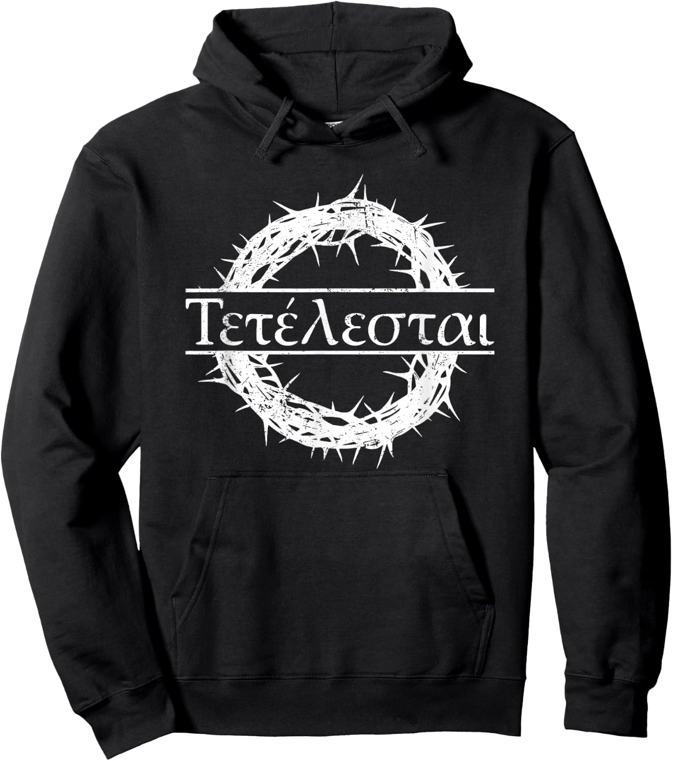 Glaube an Jesus Bibel Gott Christliche Zitate Tetelestai Greek Bible Quote "Es ist vollbracht Jesus" -Adults Black Cotton, Polyester Short Sleeve Hoodie - Hoodie | Black