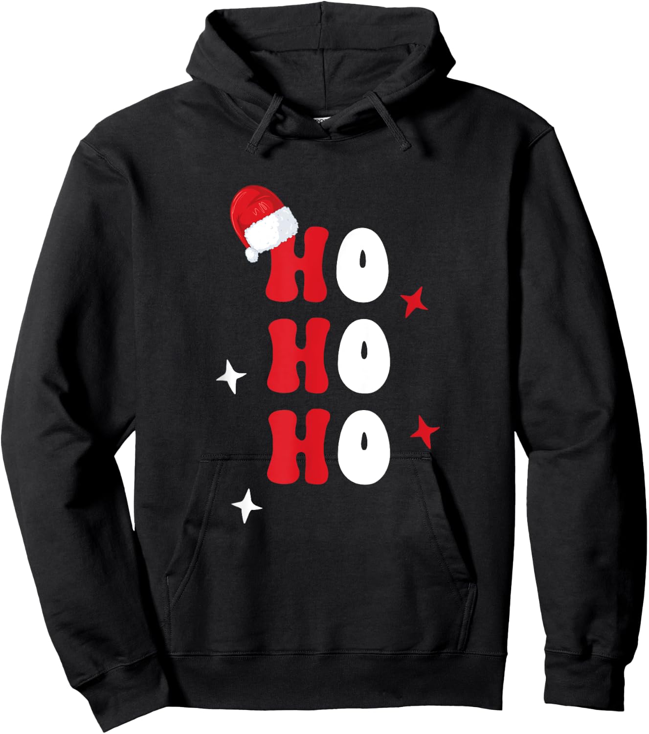 Ho Ho Ho Holiday Apparel, Hohoho Christmas Holiday Outfit Hoodie - Hoodie | Black