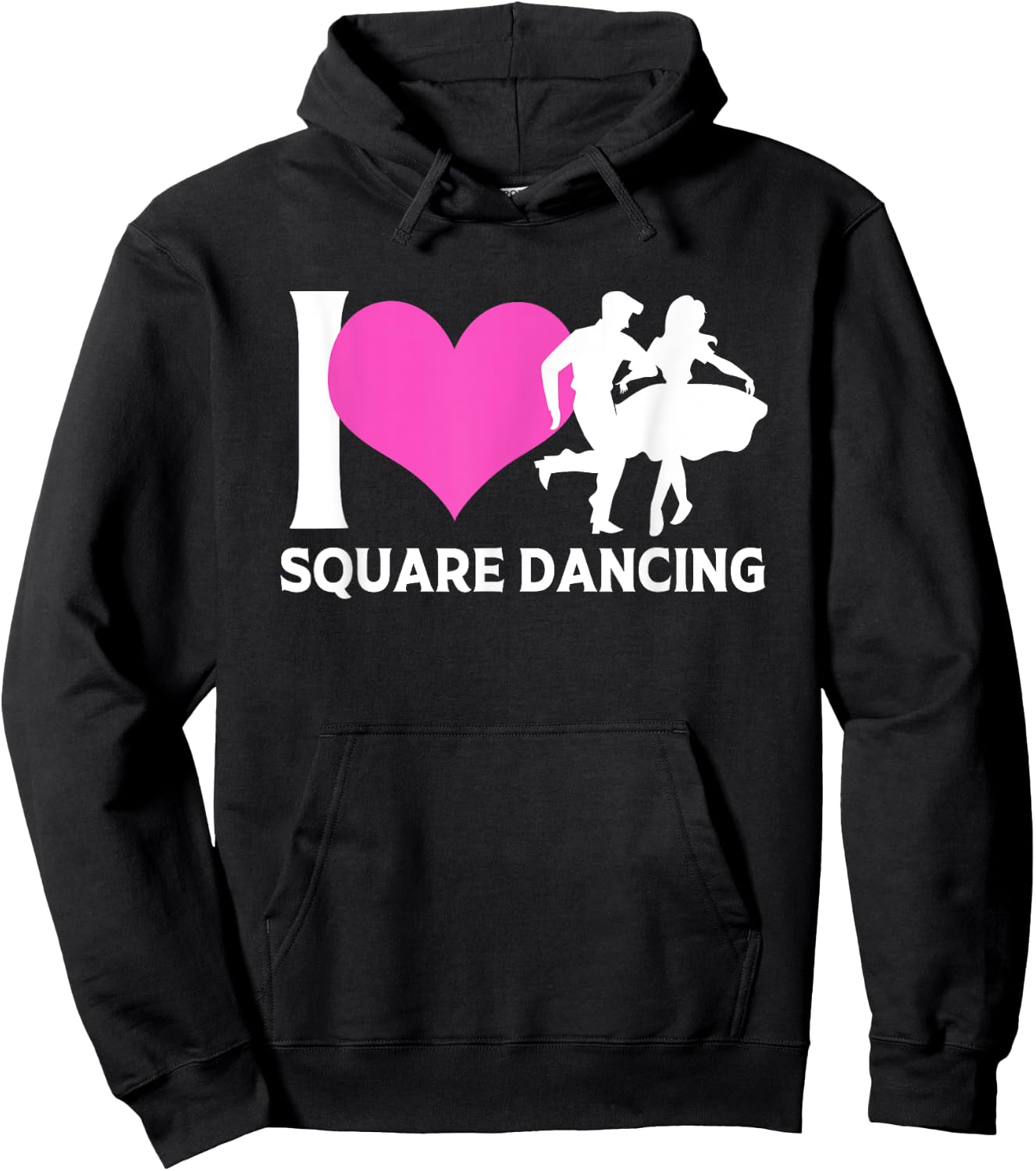 Square Dancing Silhouette I Love Square Dance Hoodie - Hoodie | Black