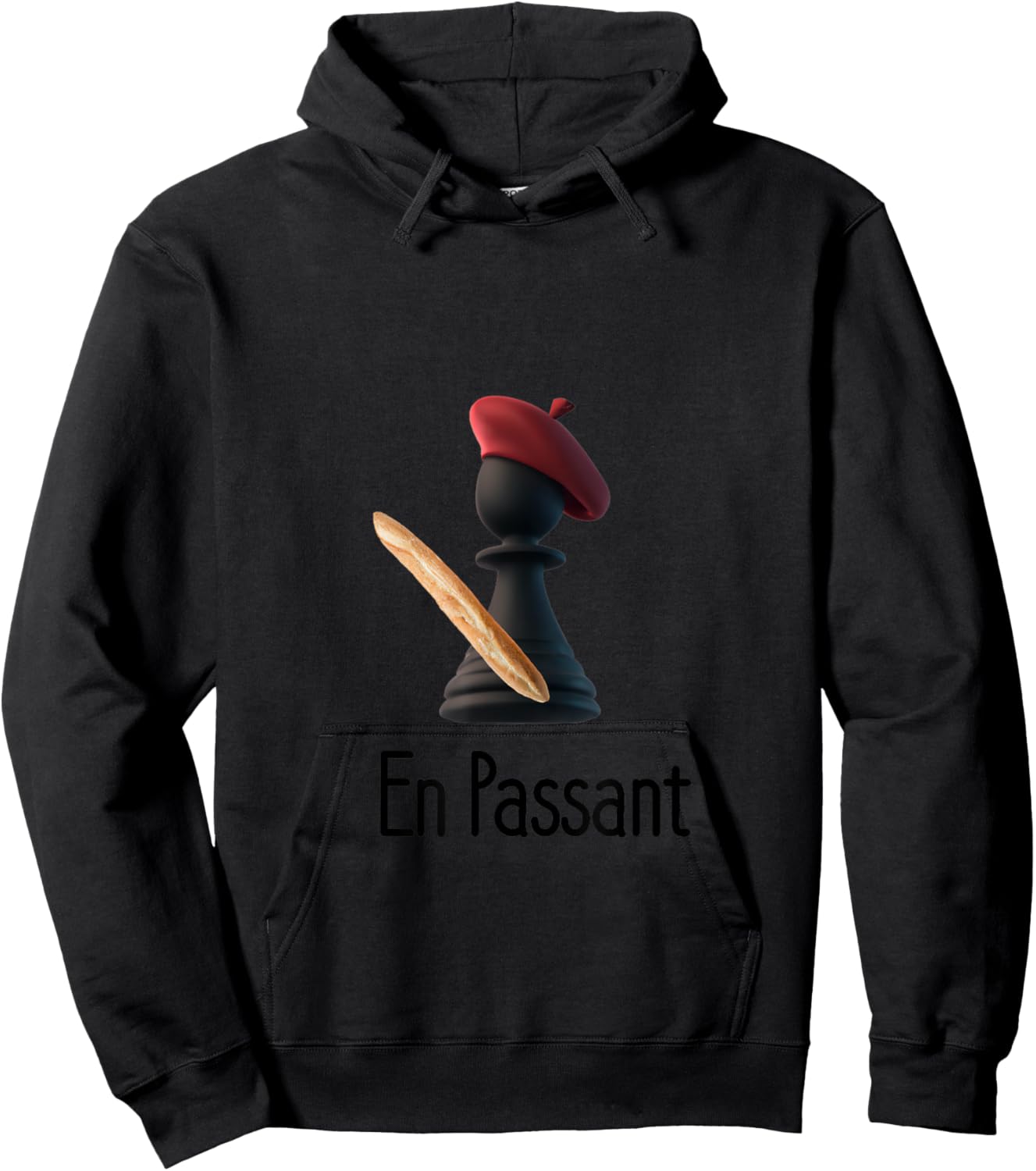 ChessTees En Passant Checkmate Chess Themed , -Adults, Grey, Small, Short Sleeve Hoodie - Hoodie | Black