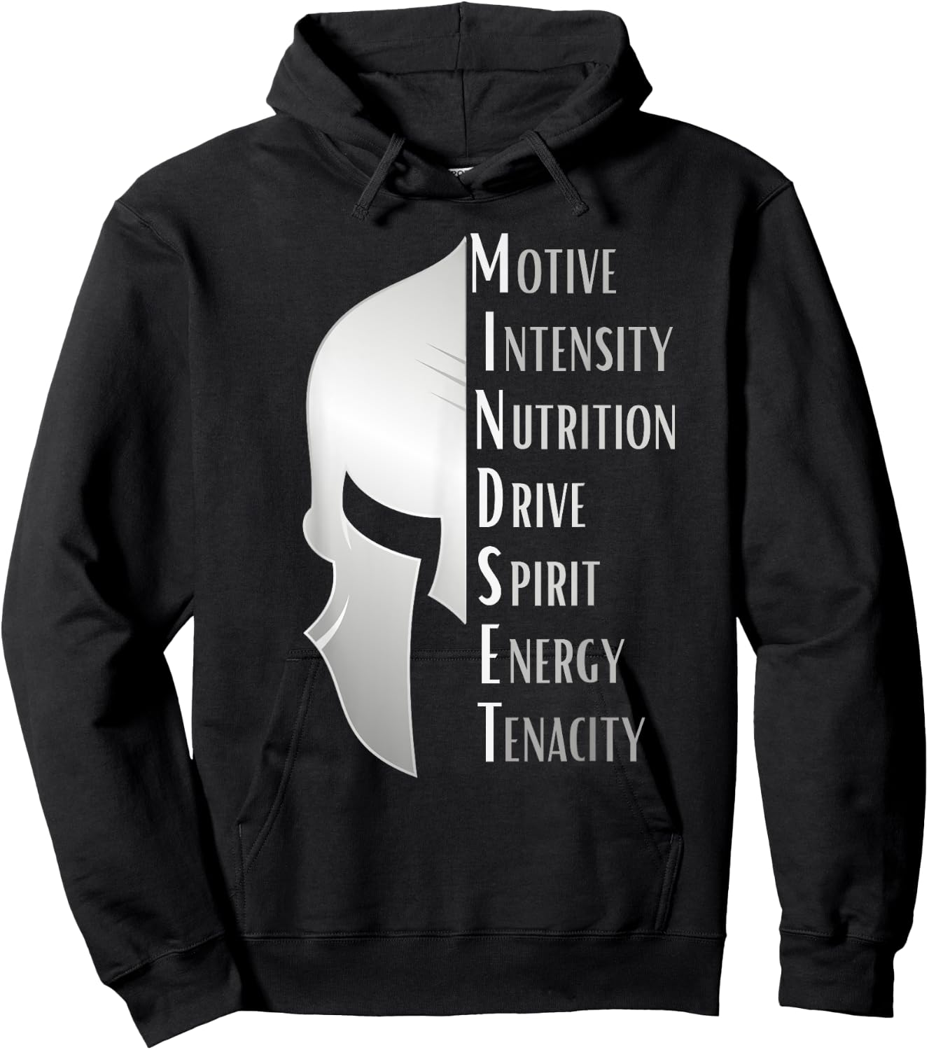 Spartan Mindset Motivational Inspirational Quote Graphic Hoodie - Hoodie | Black