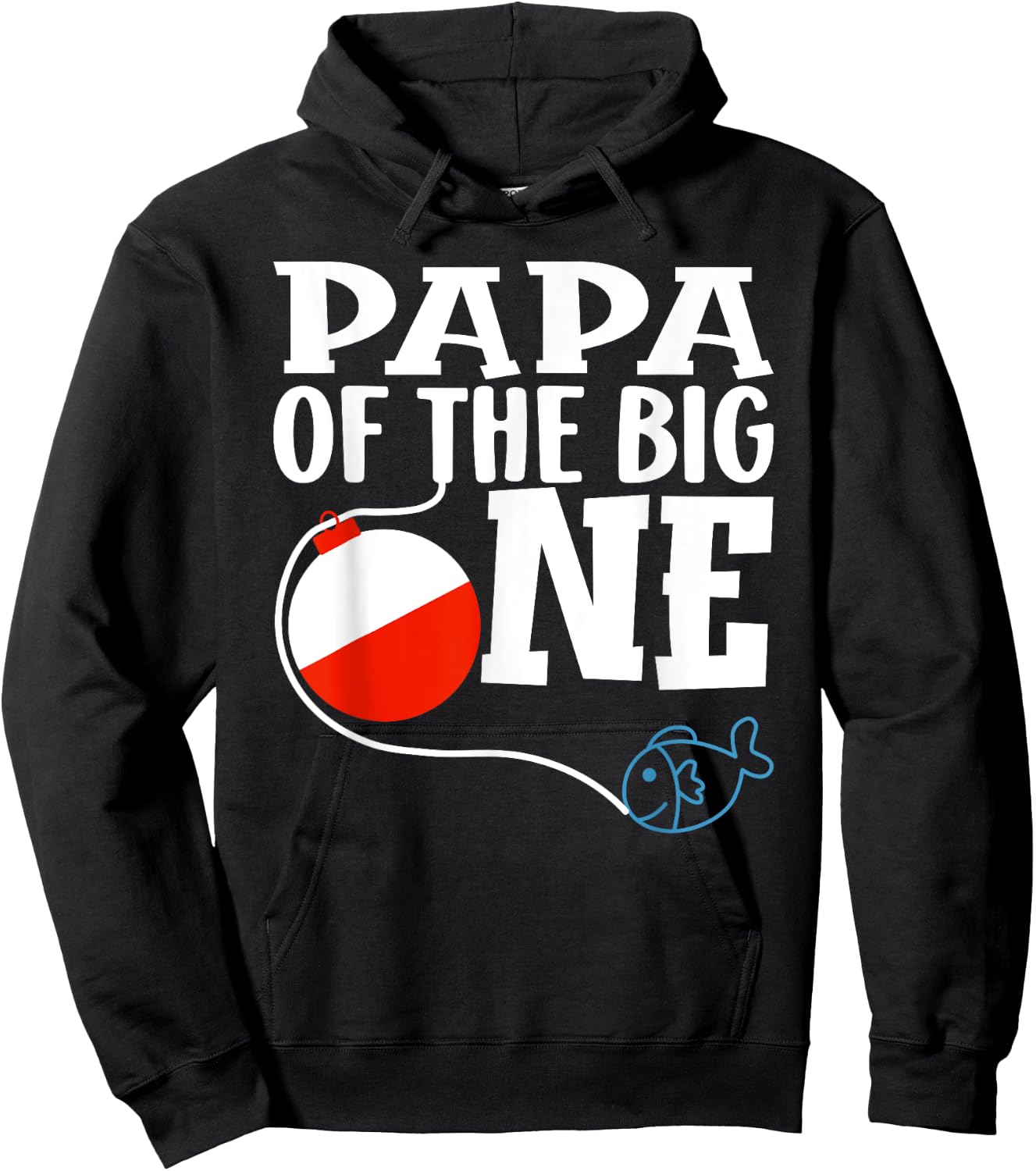 Papa of The Big One Fishing Boy First Birthday Ofishally Hoodie - Hoodie | Black