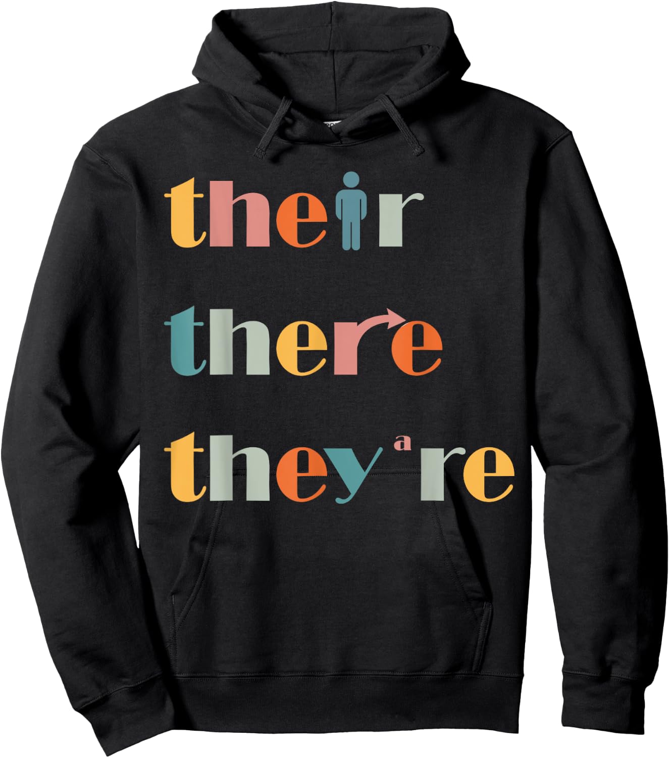 Their There They're English Teacher Grammar Explanation Men Women Hoodie - Hoodie | Black