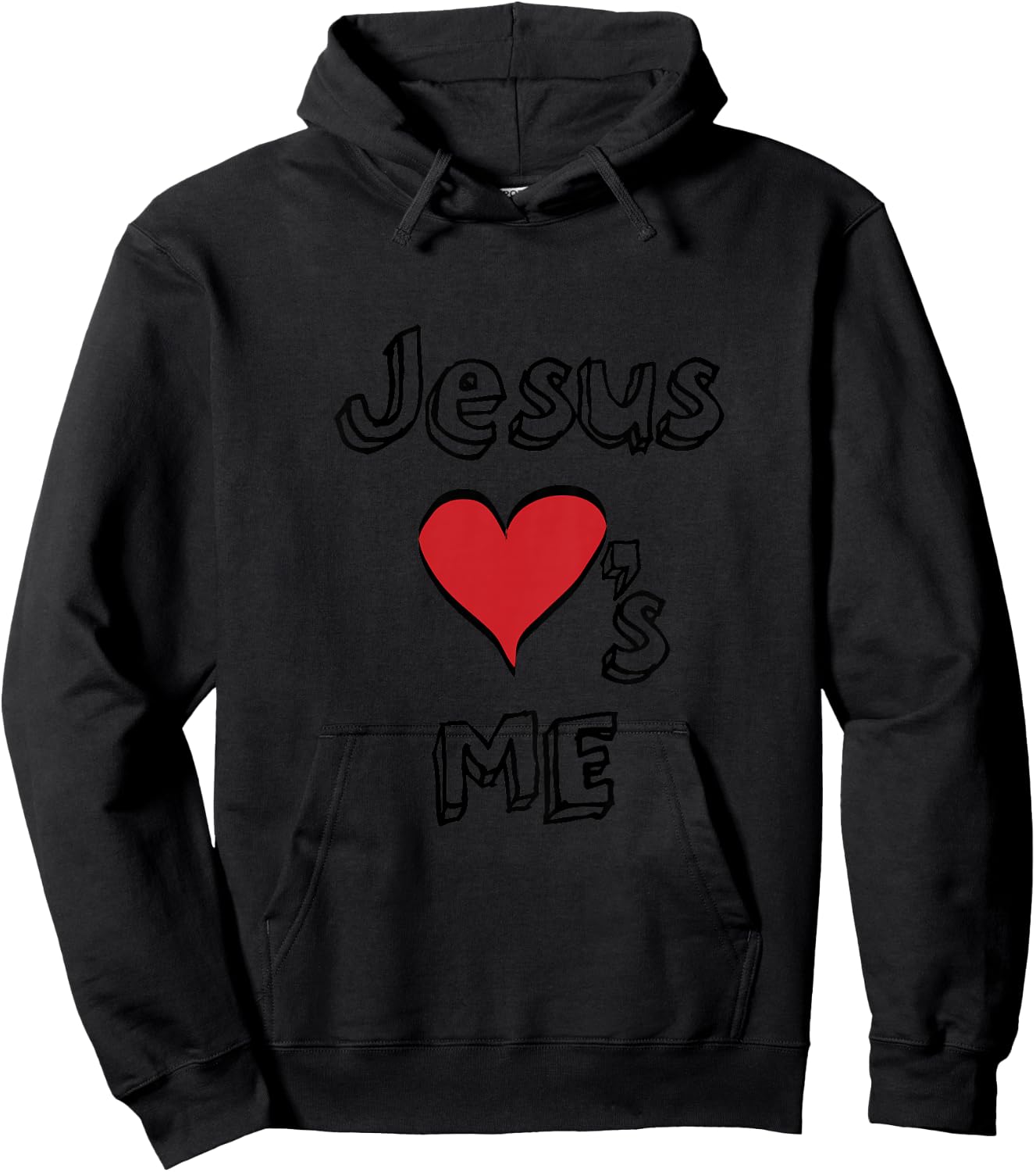 Jesus Loves Me Heart Boys Girls Youth Toddler Christian God Hoodie - Hoodie | Black