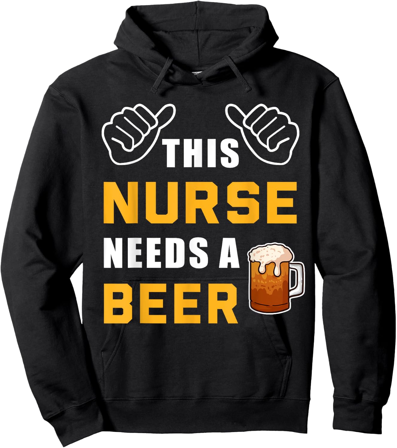 This Nurse Needs A Beer Nursing Hospital Crew Funny Nurse Hoodie - Hoodie | Black