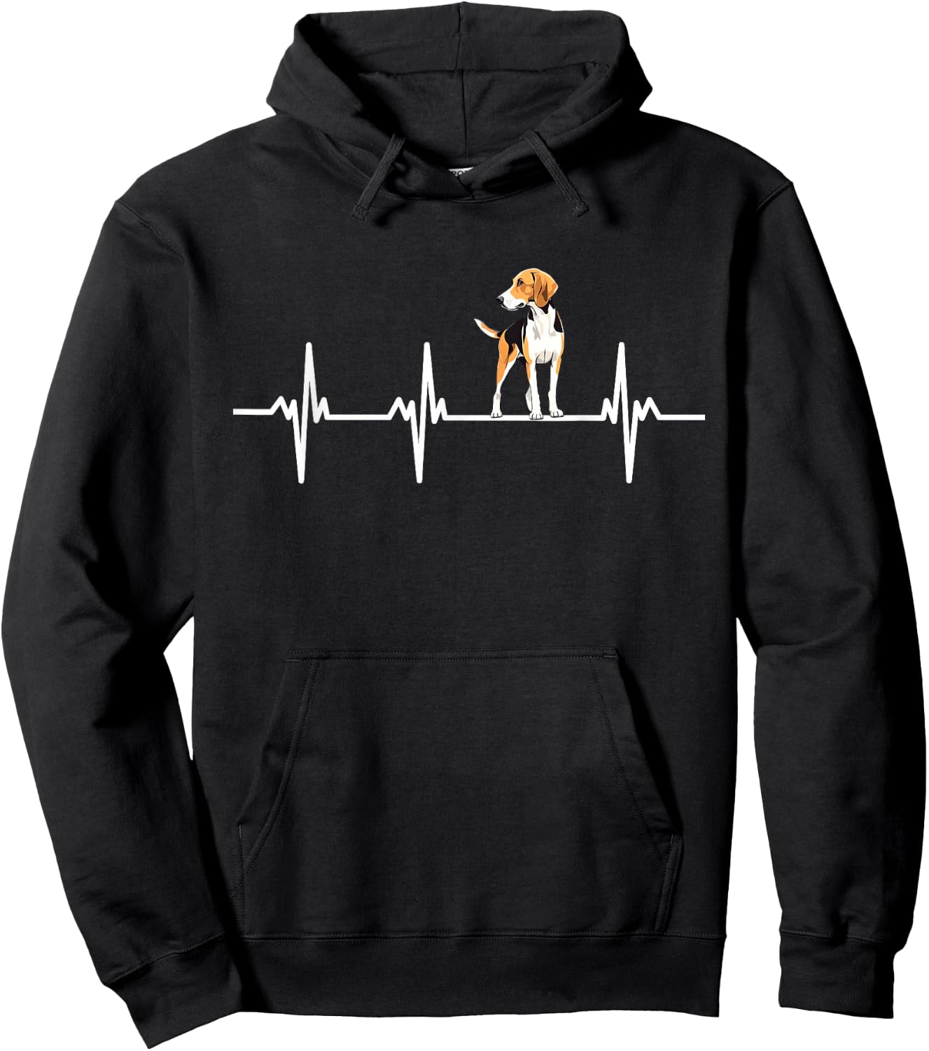 American Foxhound Groovy Heartbeat Foxhound Dog Hoodie - Hoodie | Black