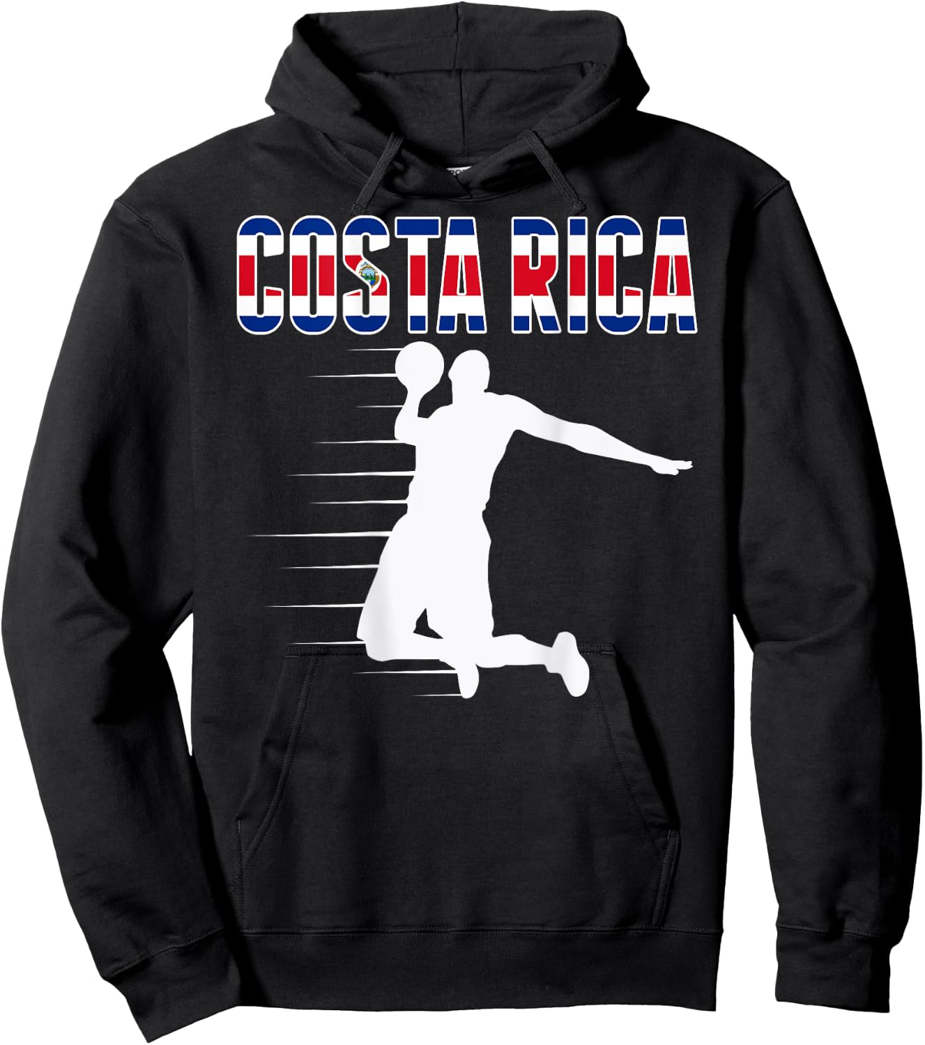 Costa Rica Basketball Fans Jersey - Costa Rican Flag Sport Hoodie - Hoodie | Black