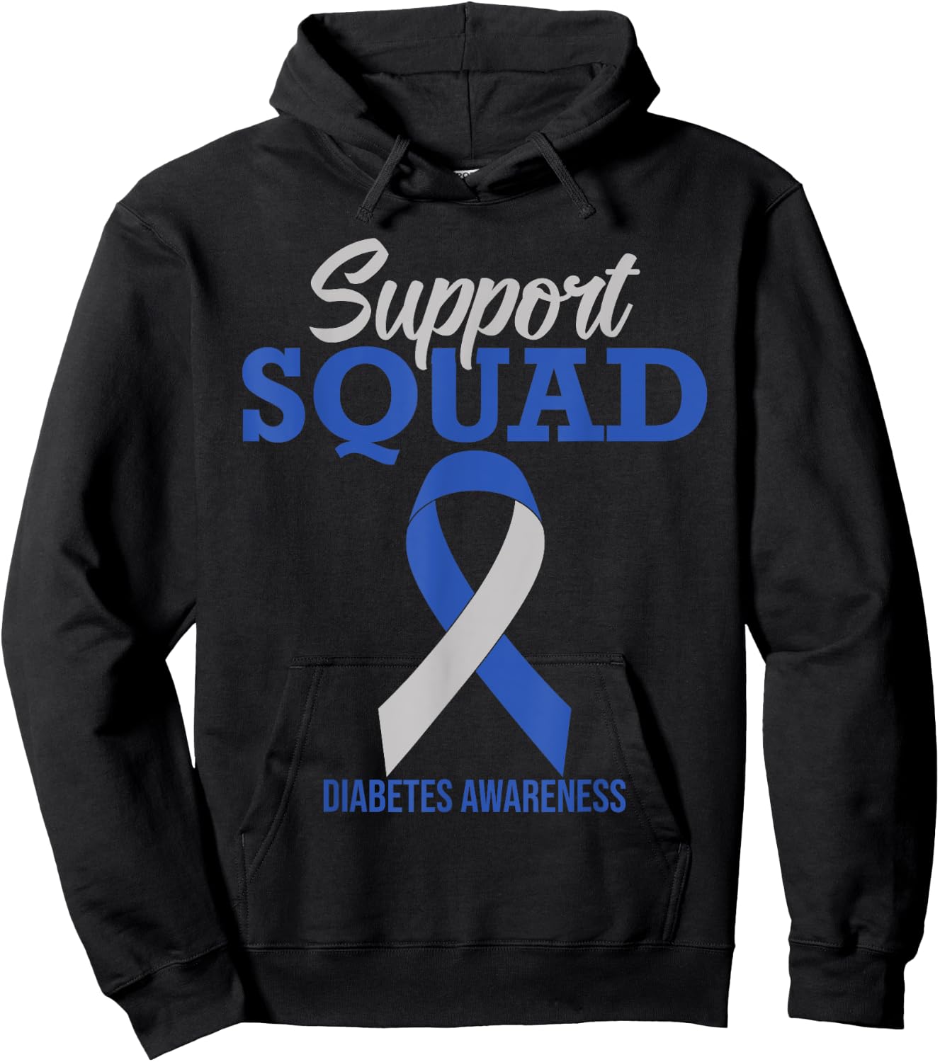 Support Squad Diabetes Awareness Hoodie - Hoodie | Black