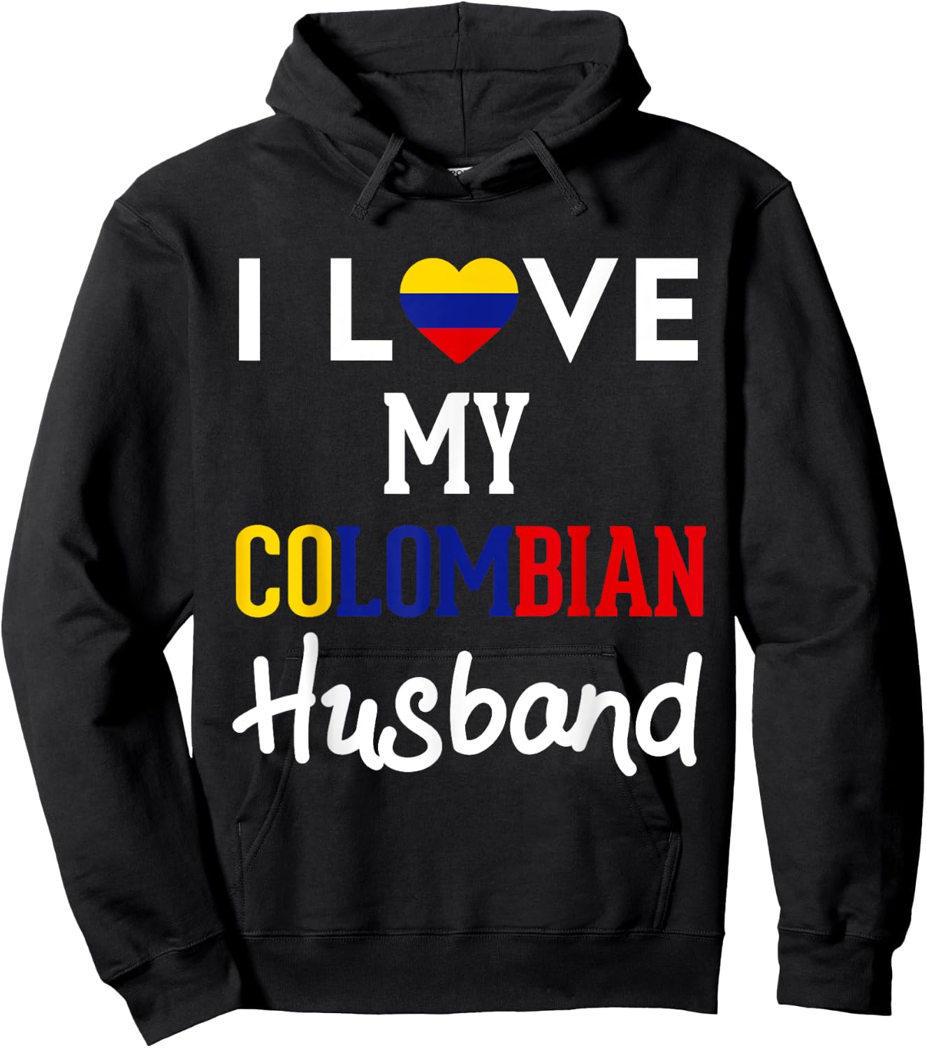 I Love My Colombian Husband Pride Colombia Flag Country Hoodie - Hoodie | Black