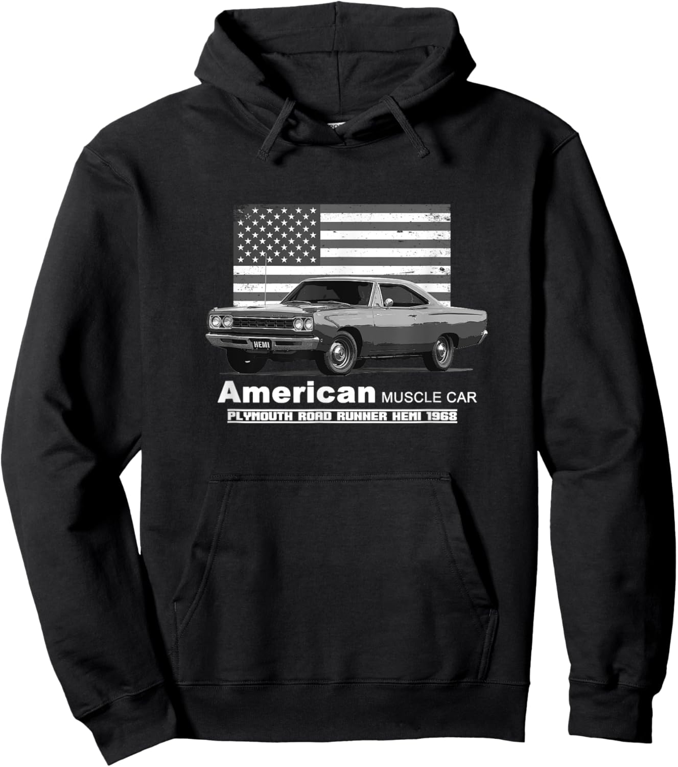Plymouth Road Runner American Muscle Car 60s 70s Old is Gold Hoodie - Hoodie | Black
