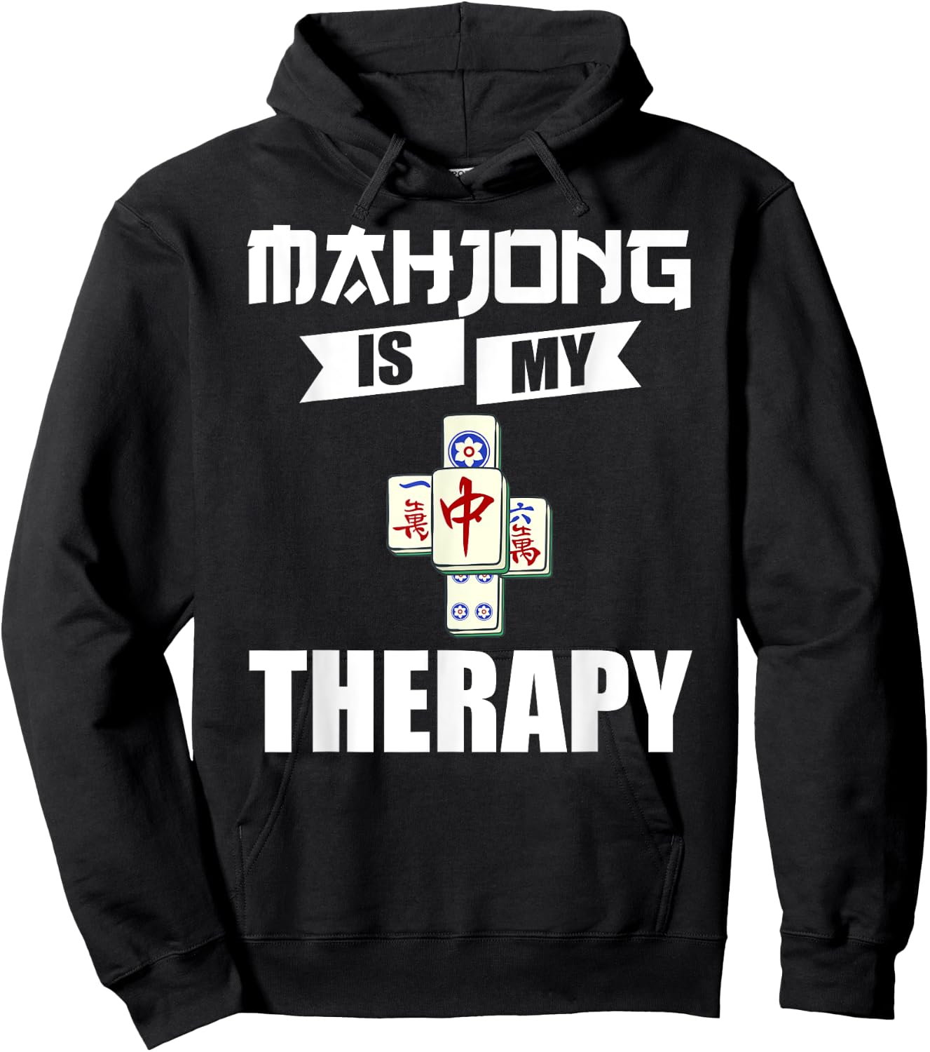 Mahjong Game Table Tiles Cards Chinese Player Hoodie - Hoodie | Black