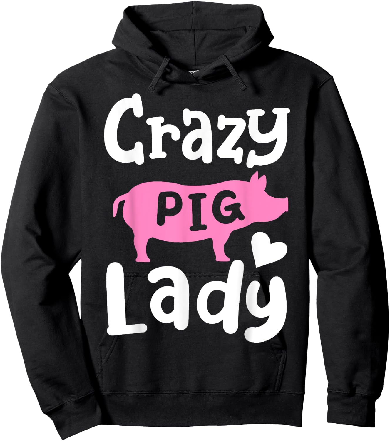 Pig Crazy Pig Lady Hoodie - Hoodie | Black