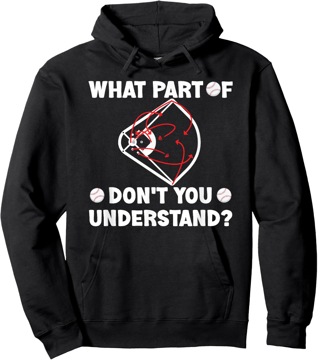 What Part Of Don't You Understand Funny Baseball Coach Hoodie - Hoodie | Black