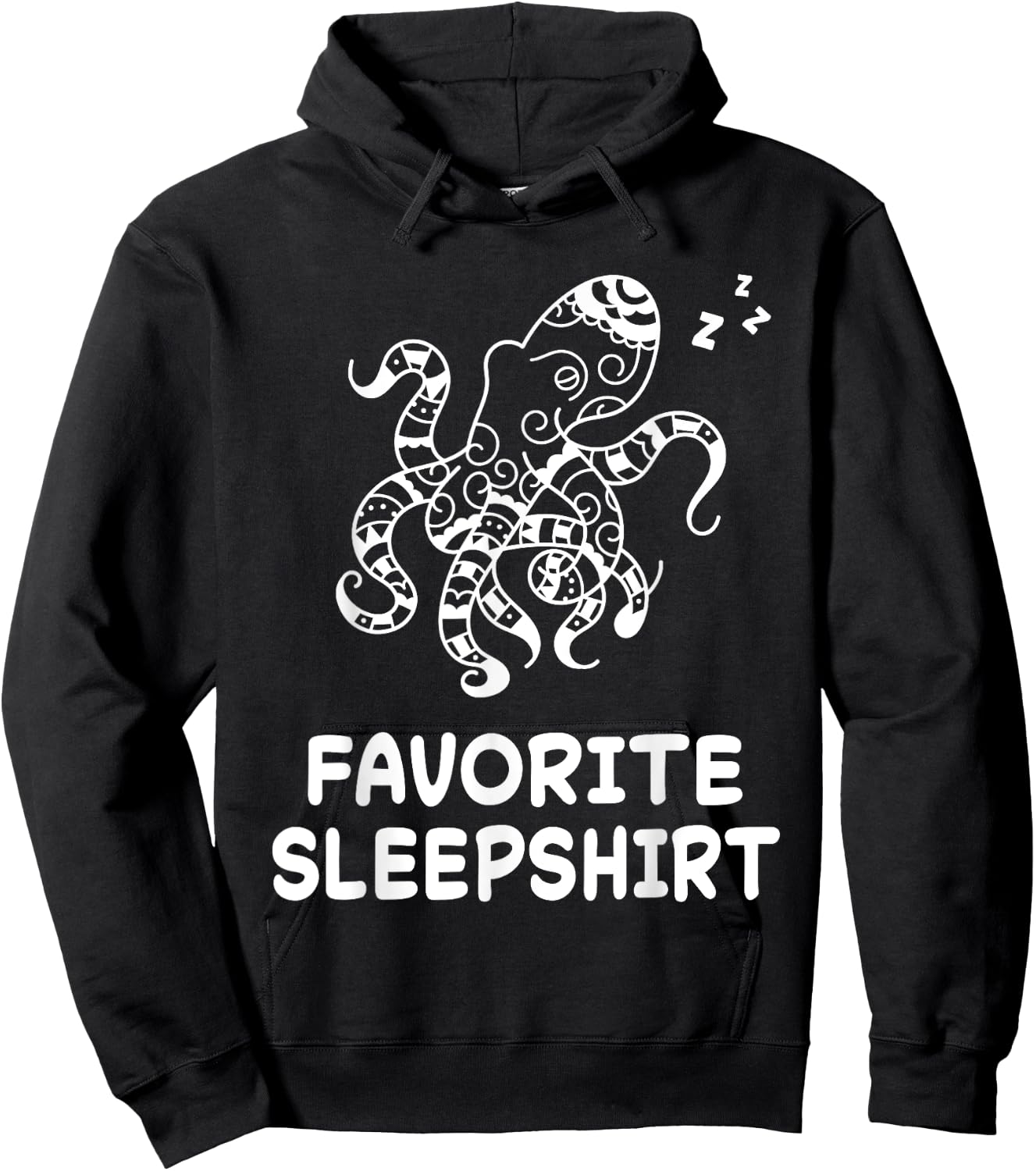 Octopus Octopuses Nap Sleeping Sleep Pajama Nightgown Hoodie - Hoodie | Black