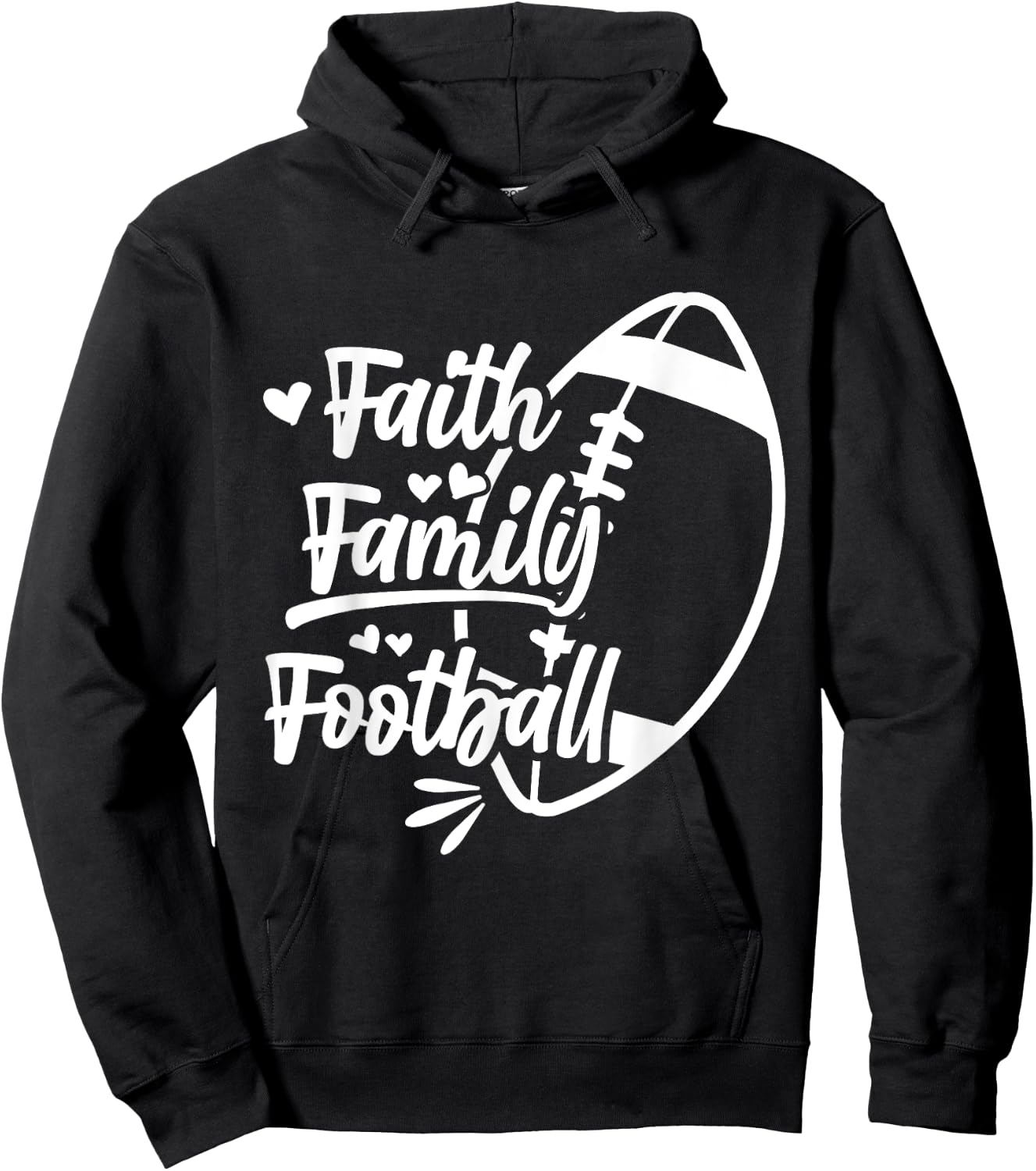 Religious Faith Family Football Hoodie - Hoodie | Black