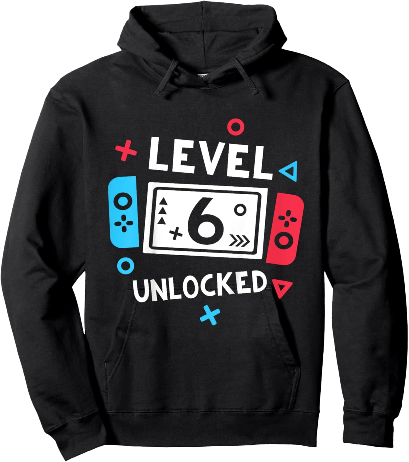 Kids 6th Birthday Shirt Boy Level 6 Unlocked Video Game Party Hoodie - Hoodie | Black