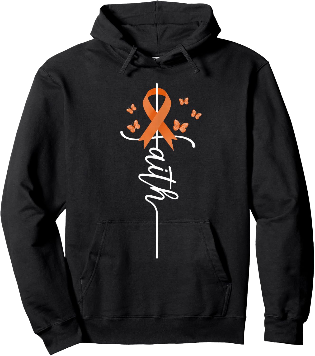 Visit The MS Collection Women's MS Awareness Orange Ribbon Warrior - Black, Small Hoodie - Hoodie | Black