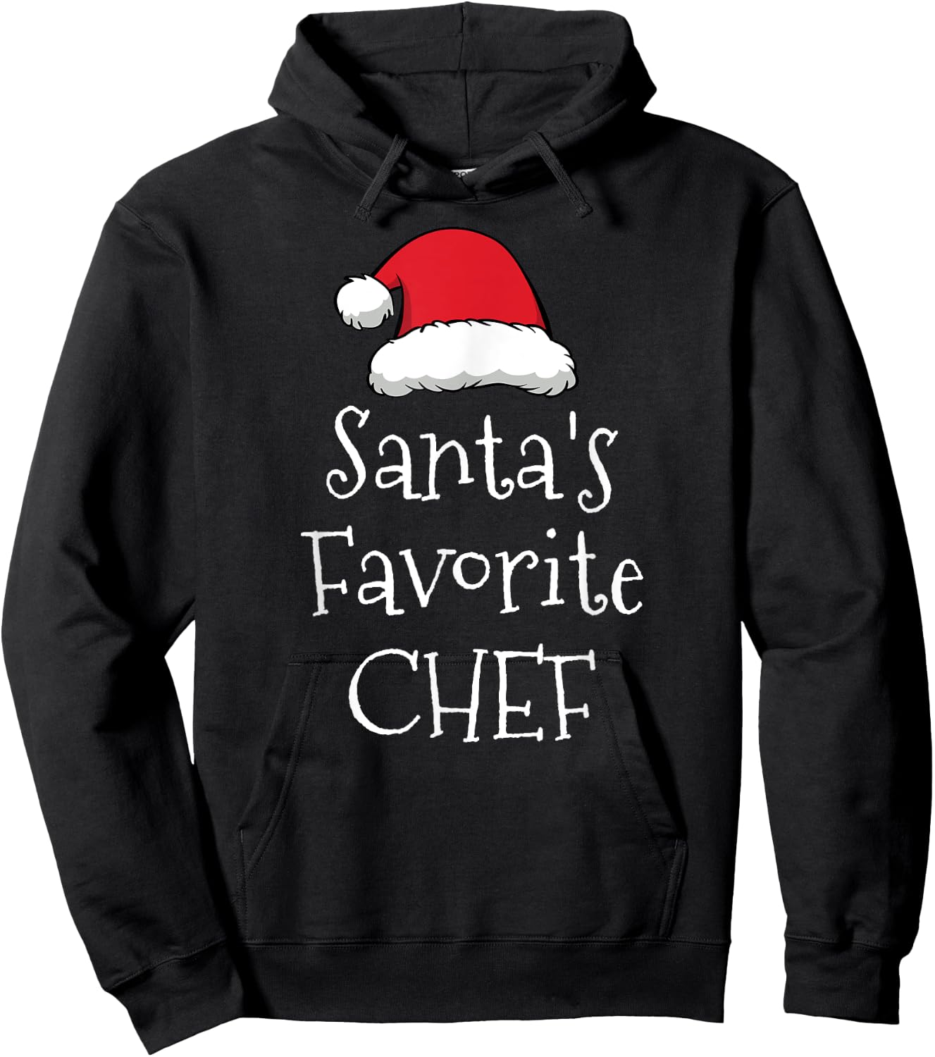 Santas Favorite Chef - Christmas Funny Gift Pajama Xmas Hoodie - Hoodie | Black