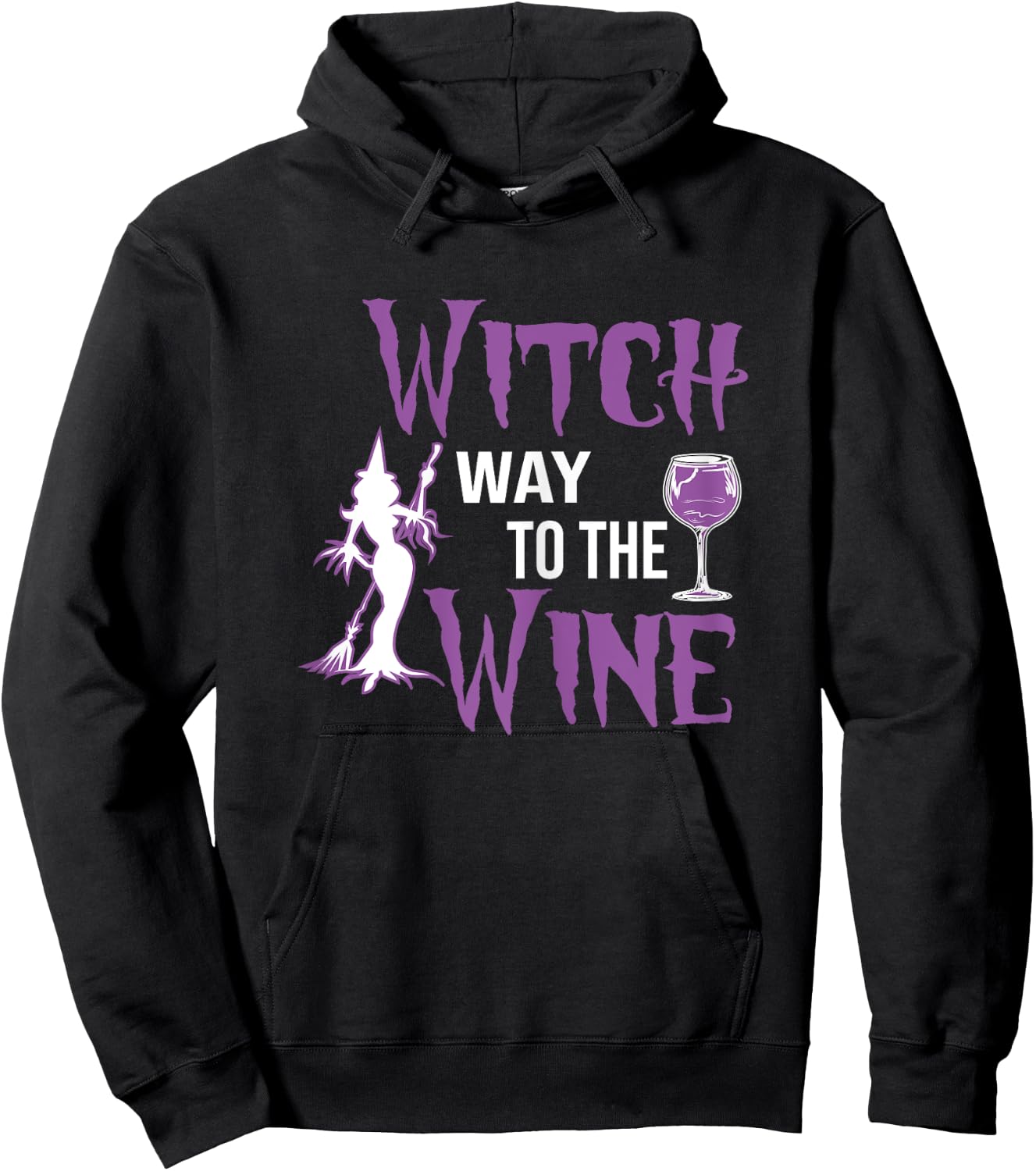 Funny Halloween Witch Way To The Wine Halloween Witch lover Hoodie - Hoodie | Black