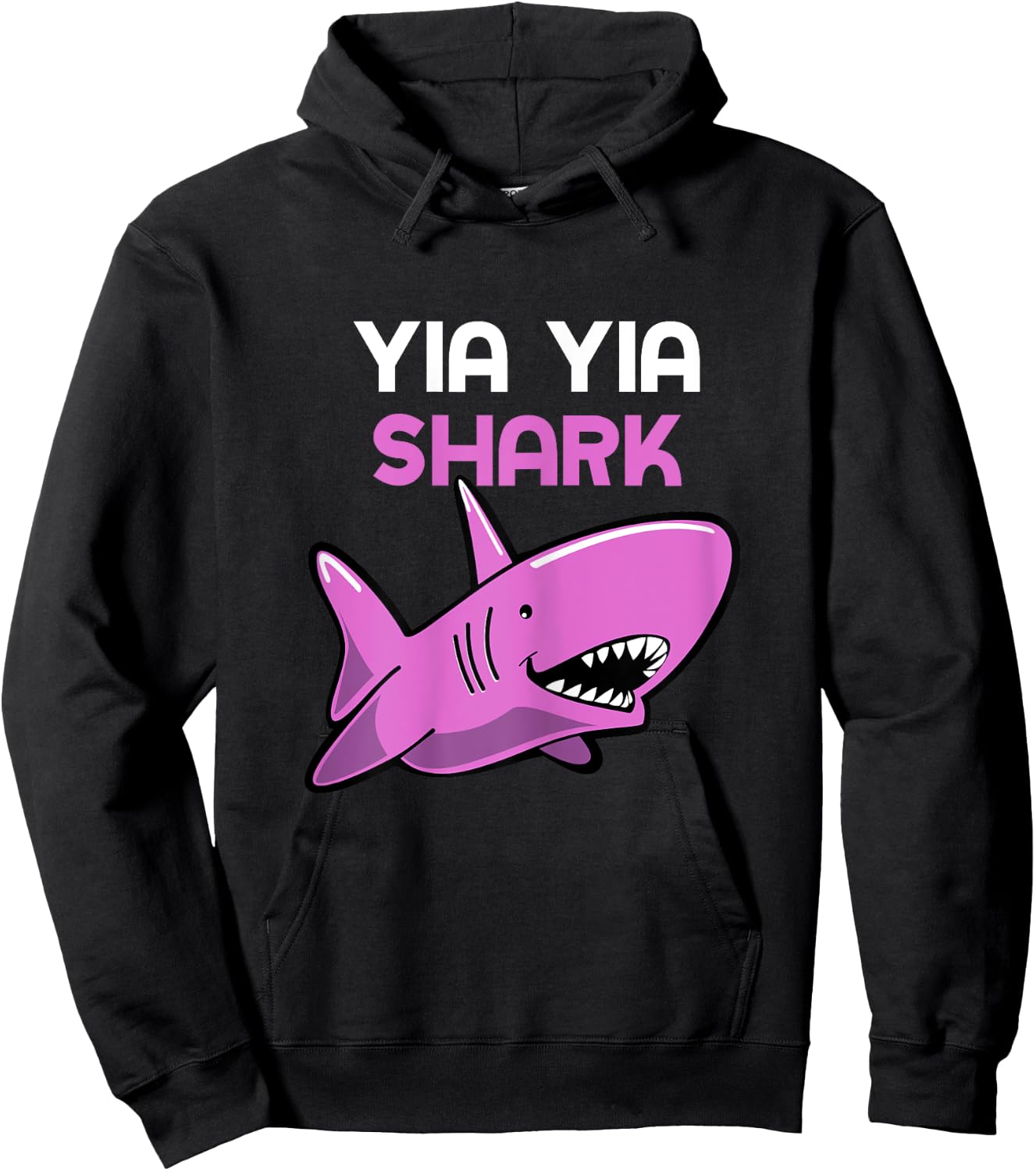 YiaYia Shark Funny Family Yia-Yia Hoodie - Hoodie | Black