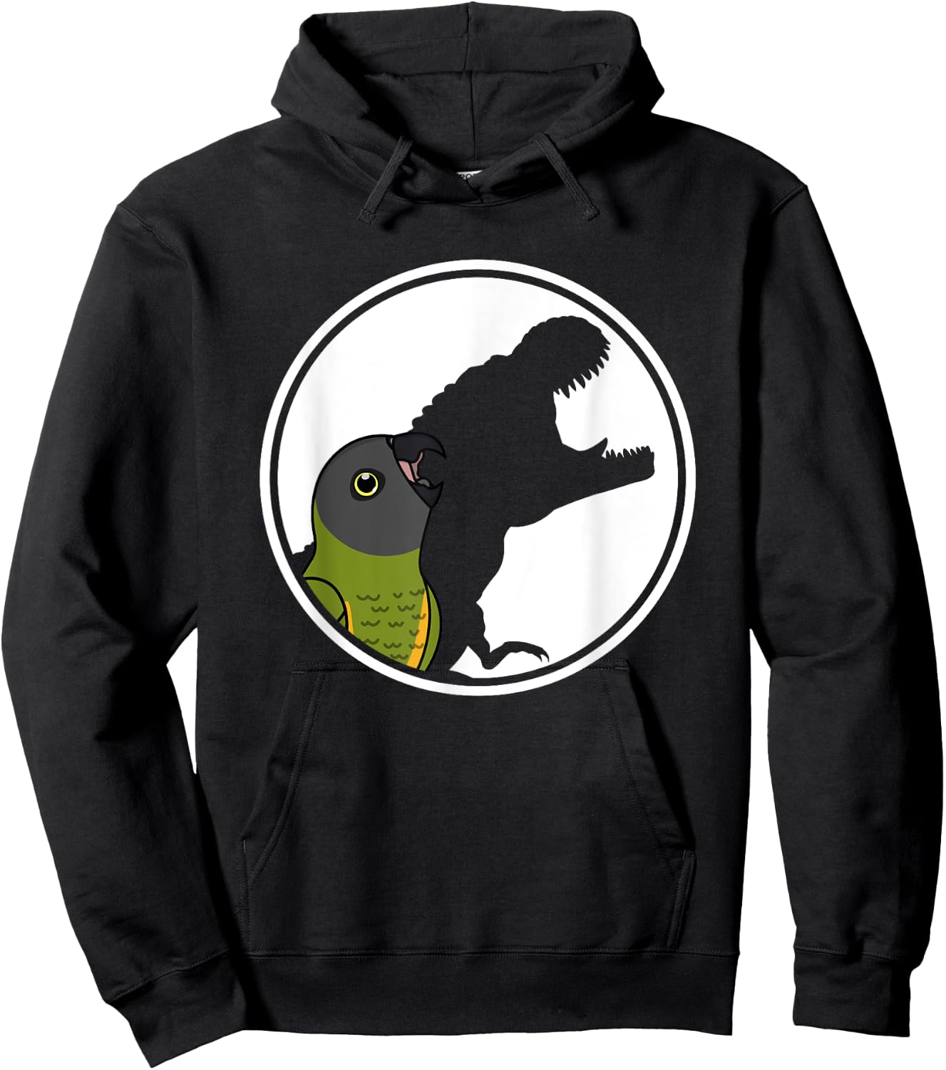Parrot & T Rex Shadow I Senegal Parrot Hoodie - Hoodie | Black