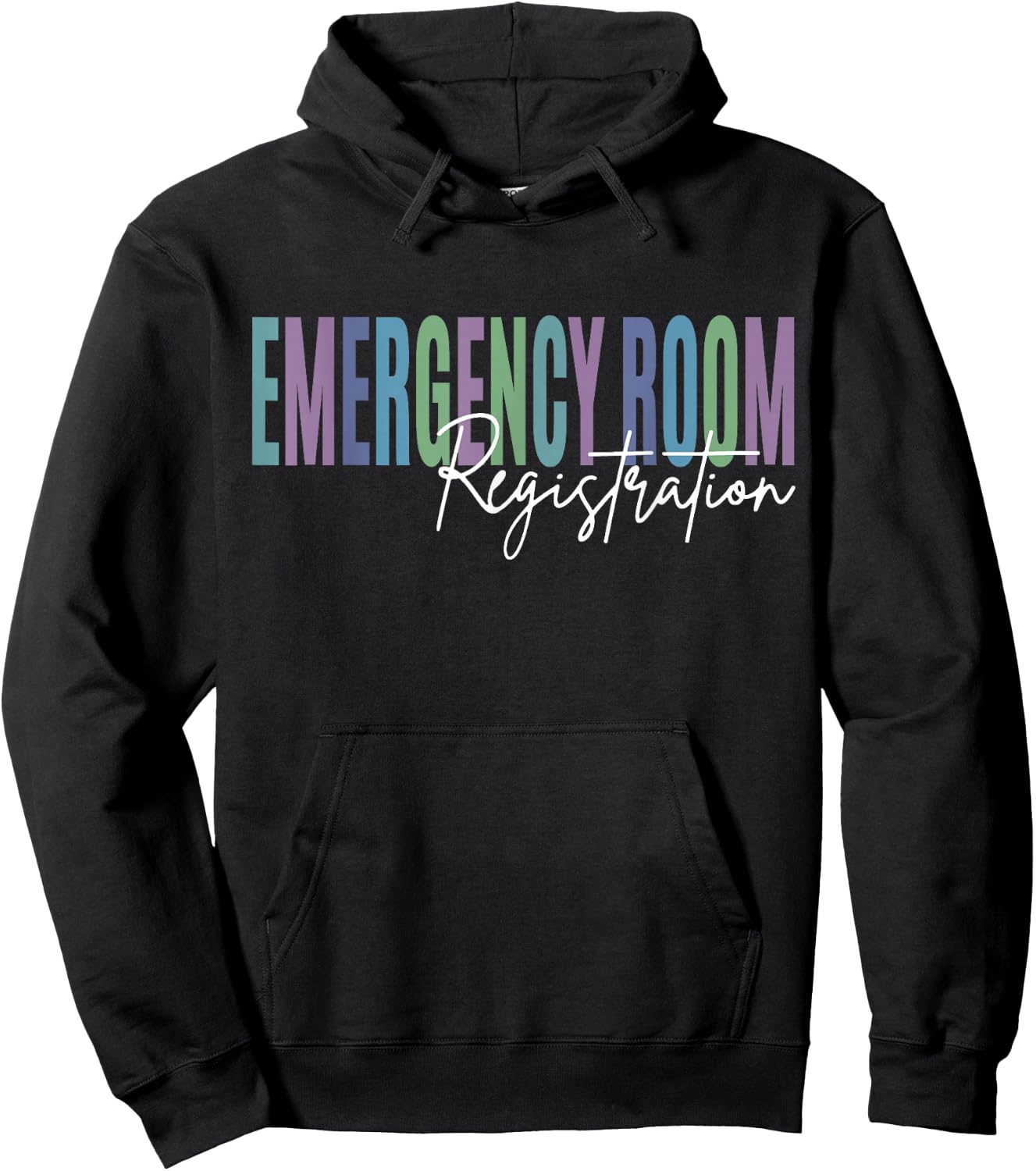 Emergency Room Registration ER Nurse - Black, -Adults, Short Sleeve, Regular Fit, Small Hoodie - Hoodie | Black