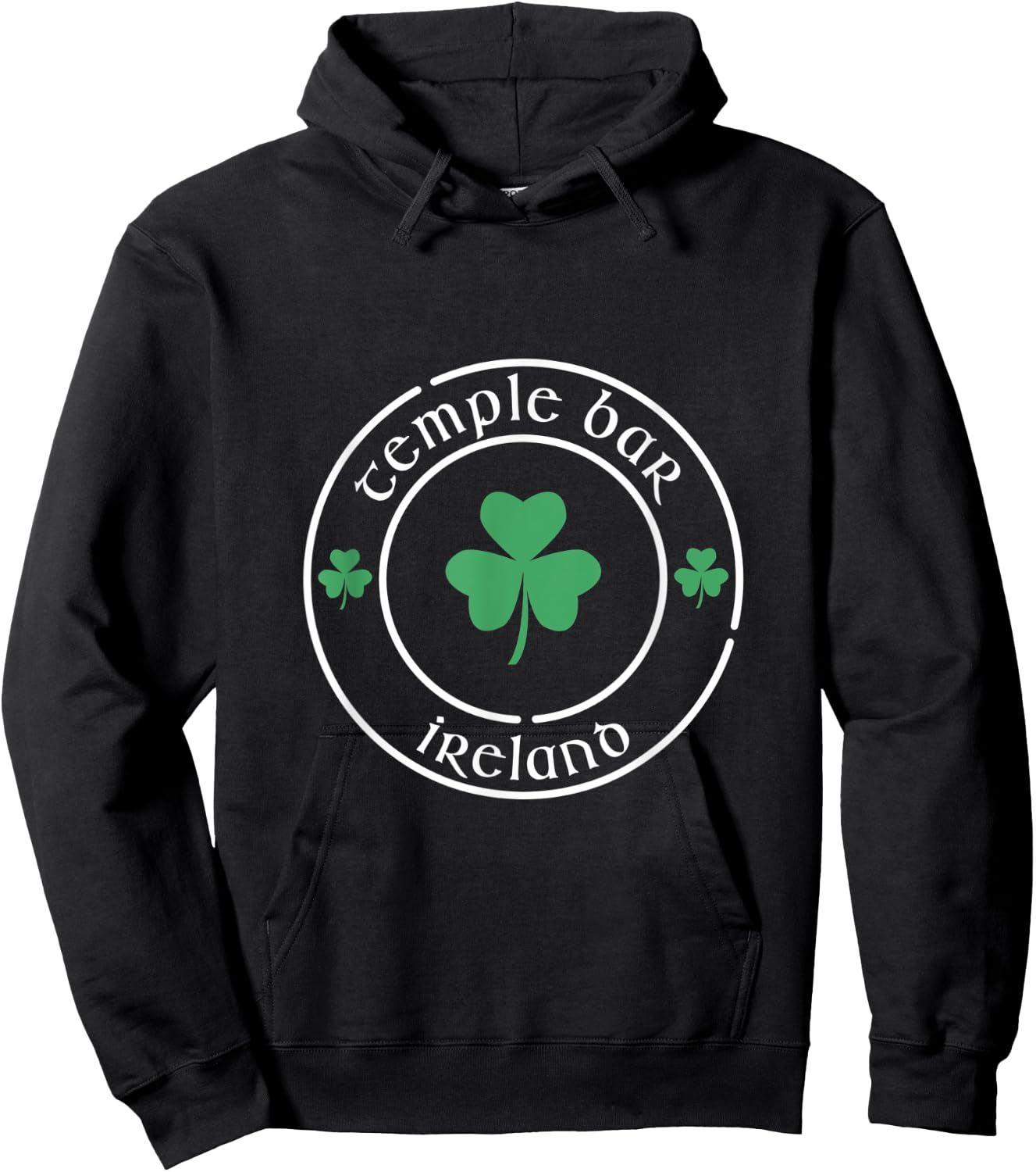 Temple Bar Dublin Ireland Shamrock Souvenir Hoodie - Hoodie | Black