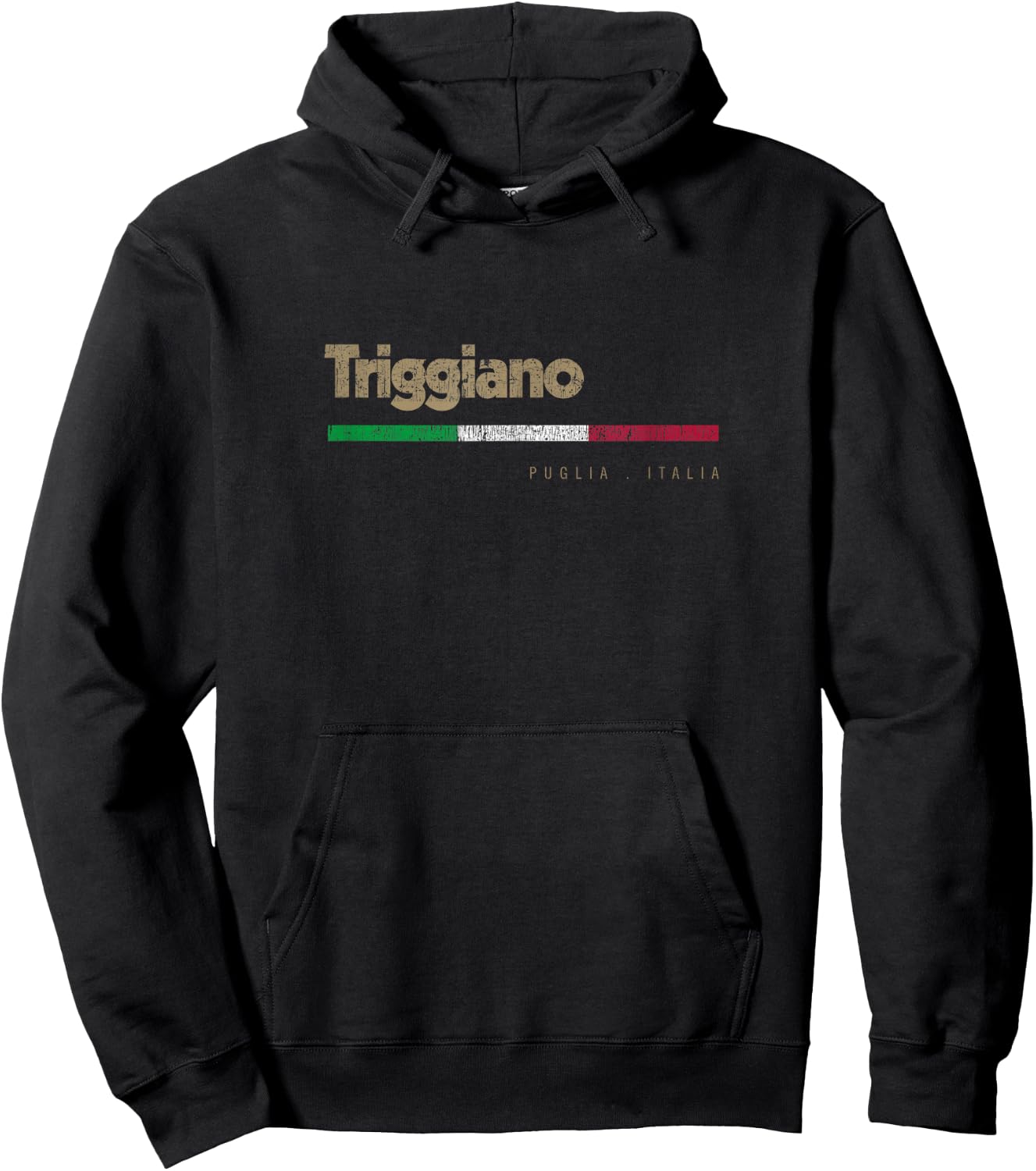 Triggiano Italian City Retro Flag Italy Hoodie - Hoodie | Black