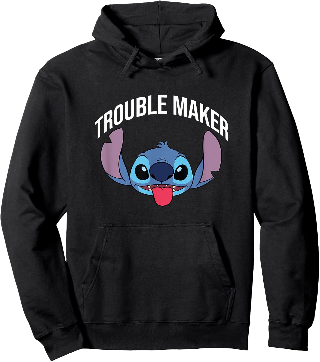 Disney Lilo & Stitch Trouble Maker Stitch Big Face Portrait Hoodie - Hoodie | Black