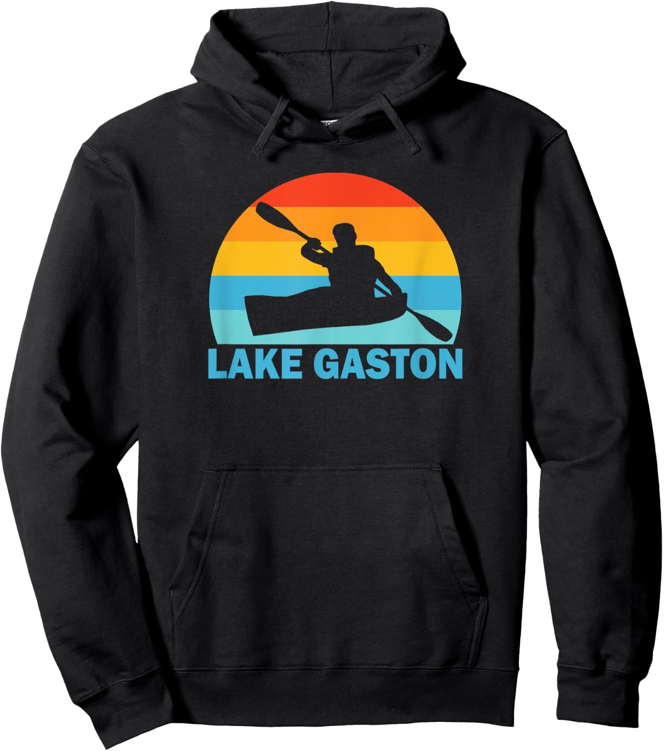Lake Gaston North Carolina Virginia Kayak Hoodie - Hoodie | Black
