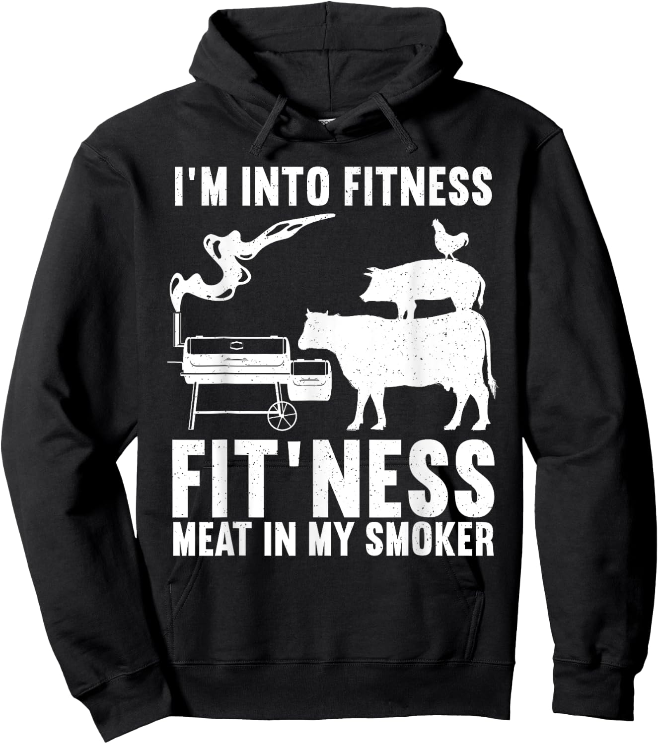 Funny BBQ Meat Smoking Art Women Barbeque Griller Hoodie - Hoodie | Black