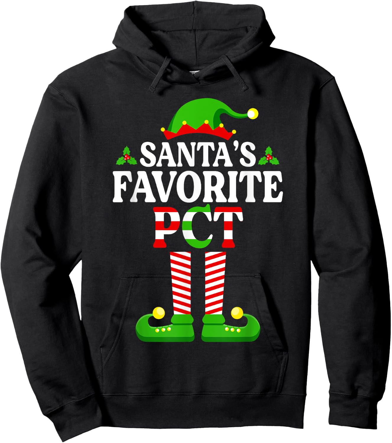 Santa's Favorite PCT Shirt Patient Care Technician Christmas Hoodie - Hoodie | Black