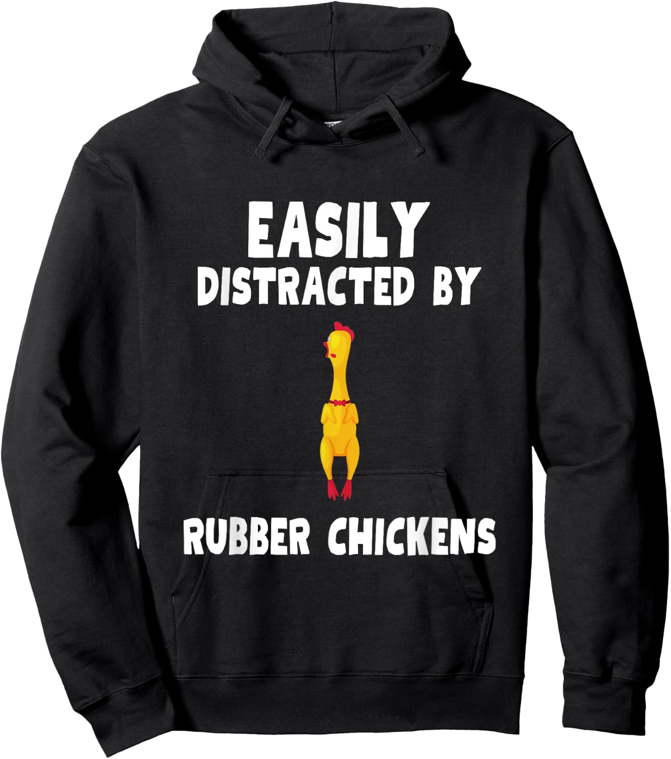 Easily Distracted By Rubber Chickens Shirt Rubber Chicken Hoodie - Hoodie | Black