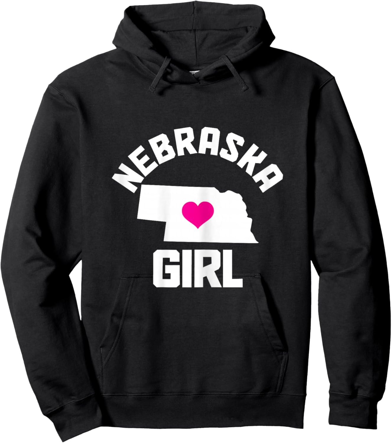 Nebraska Girls' Heart State Map Hoodie - Hoodie | Black