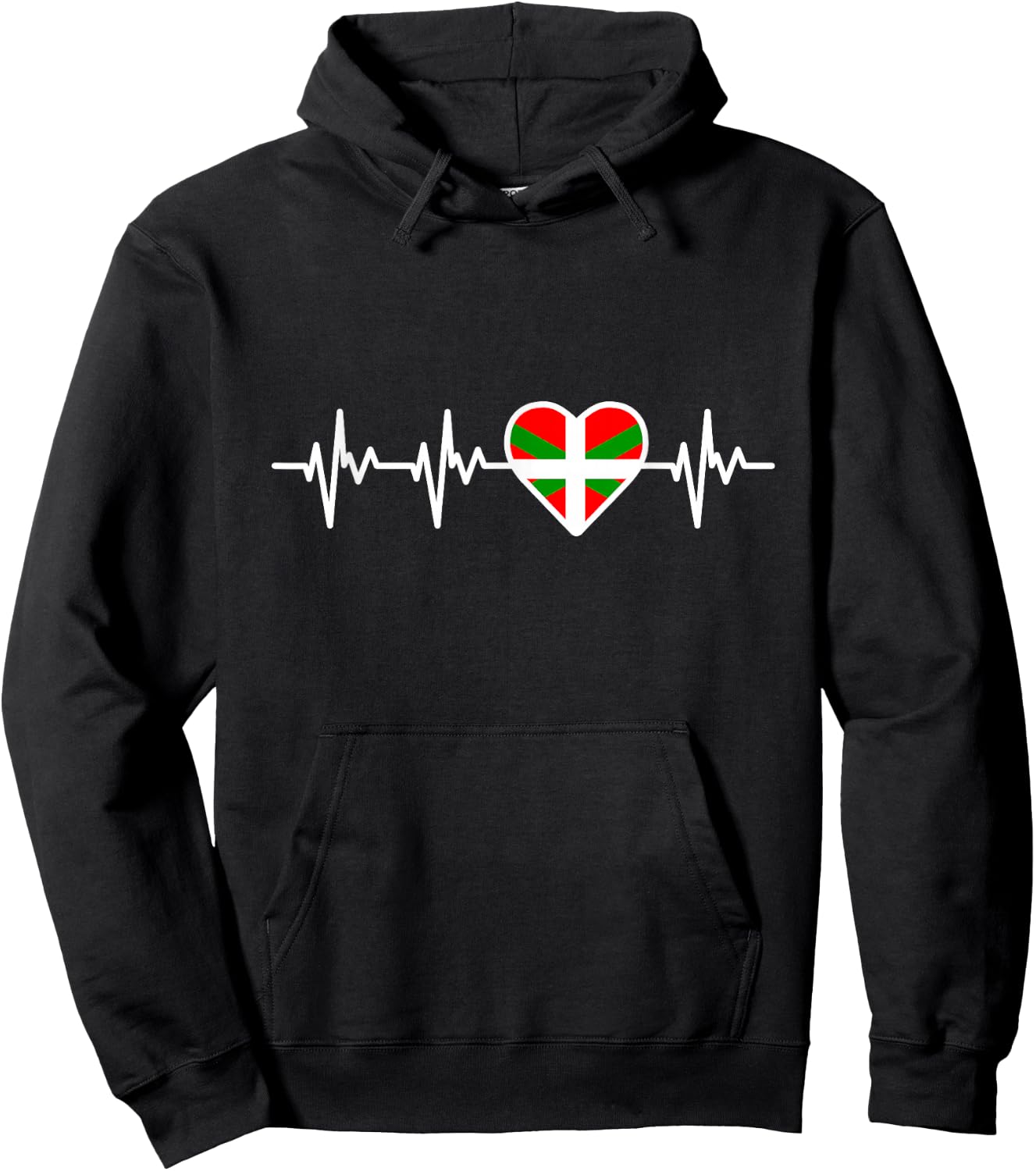 Basque Country Flag Heartbeat Basques Hoodie - Hoodie | Black