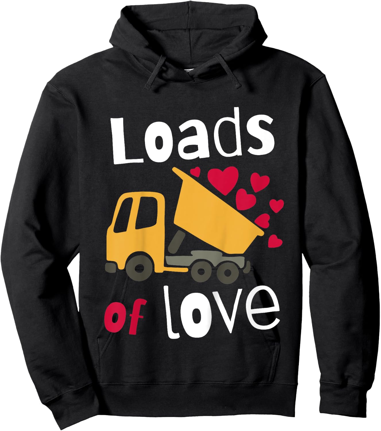 Kids Kids Valentines Day Costume Construction Trucks Boys Toddler Hoodie - Hoodie | Black