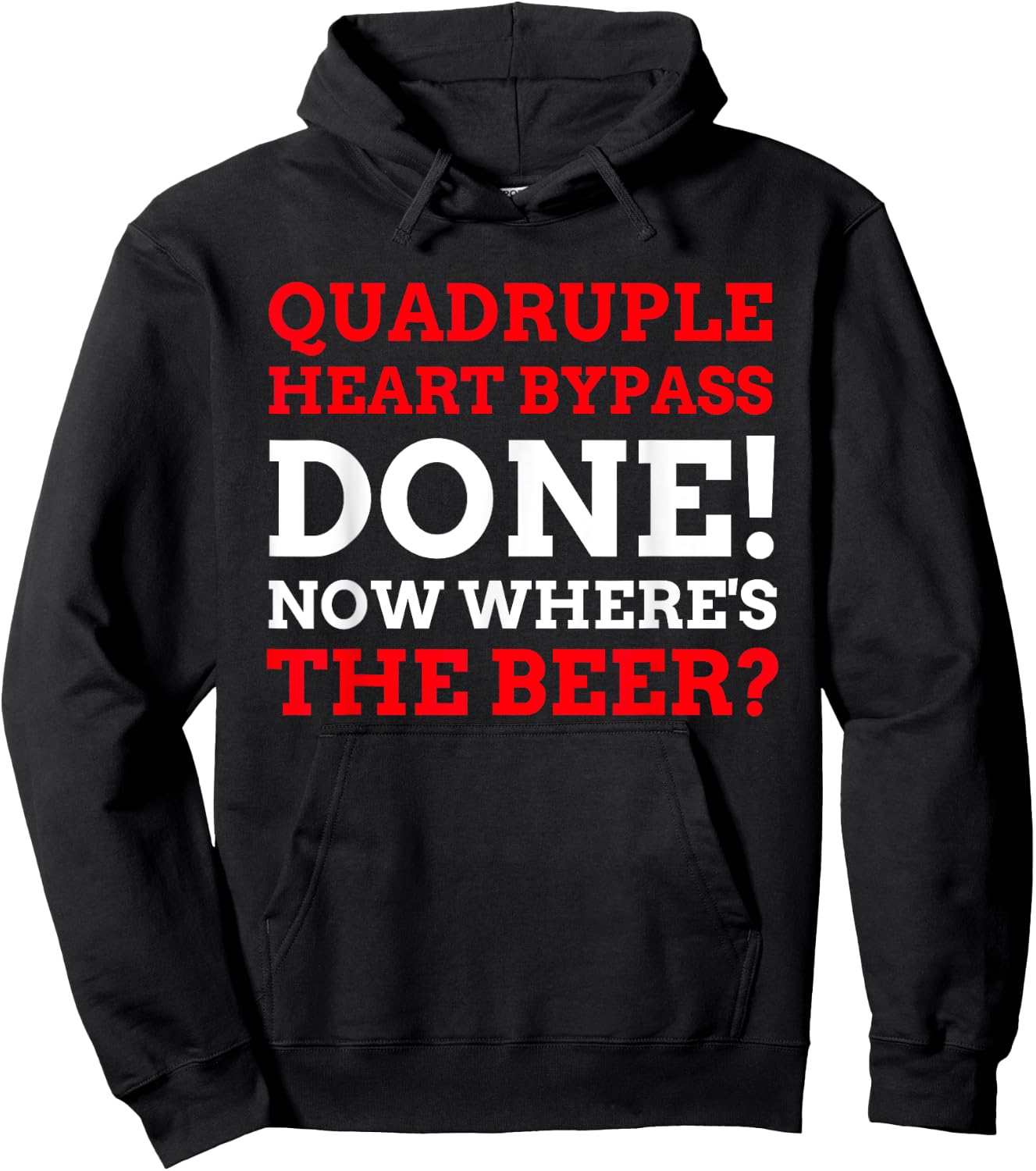 Funny Quadruple Heart Bypass Hoodie - Hoodie | Black